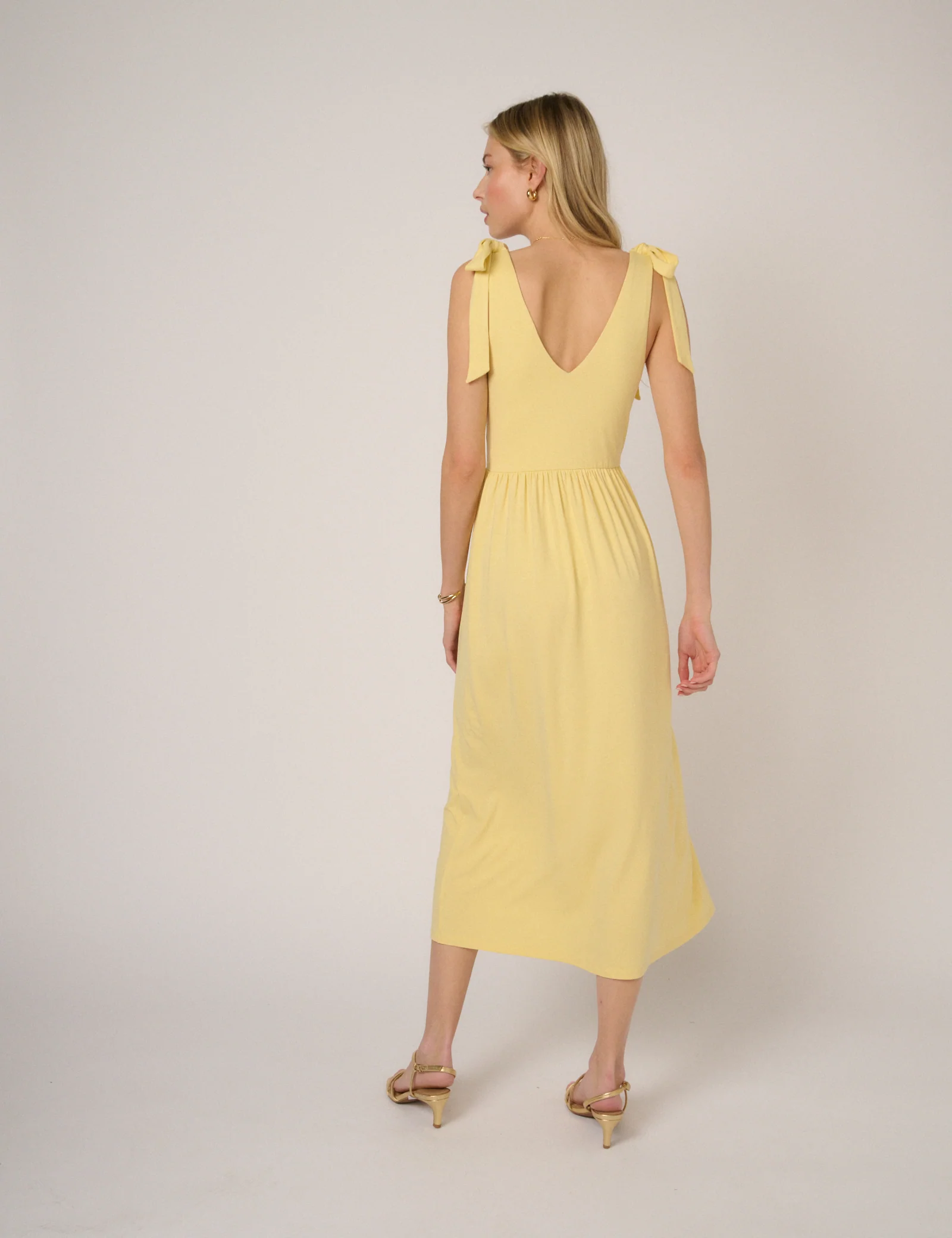 Butter Yellow Addison Jersey Midi Dress - Image 5