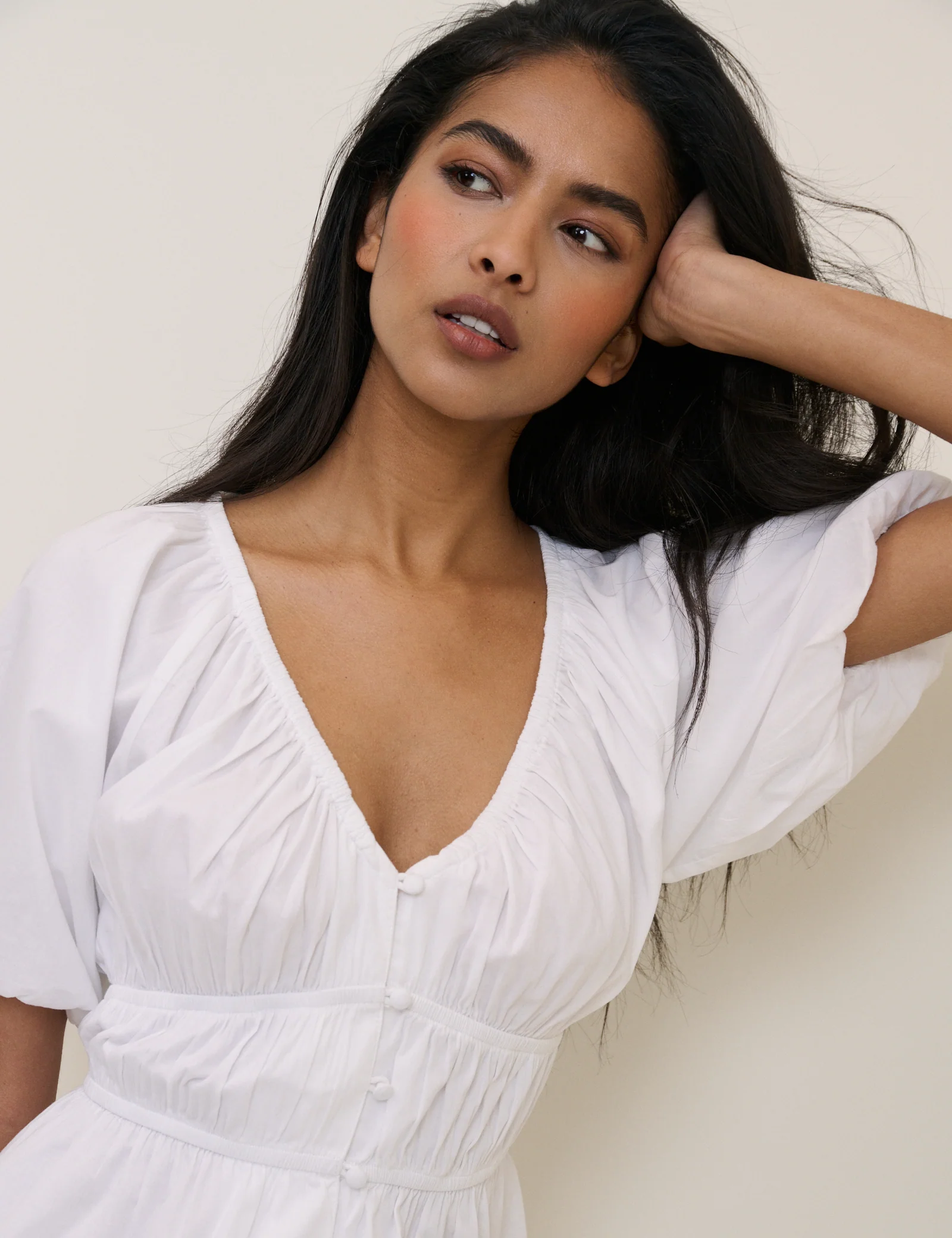 White Ruched Billie Top - Image 3