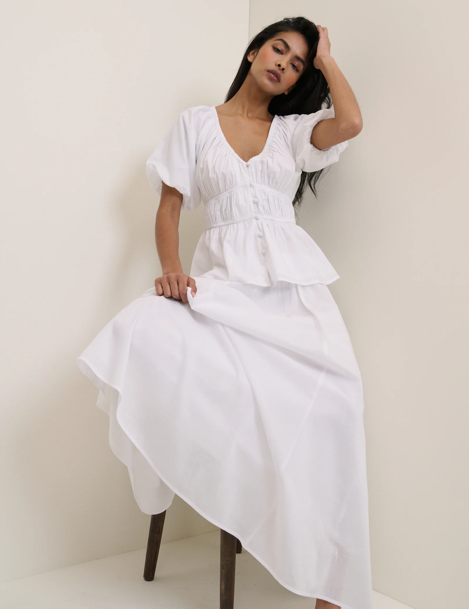 White Ruched Billie Top - Image 5