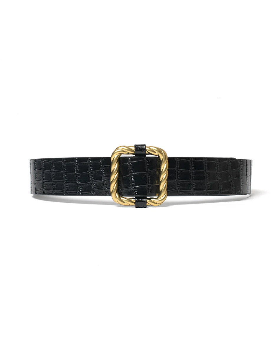Black Croc Finish Belt - Image 2