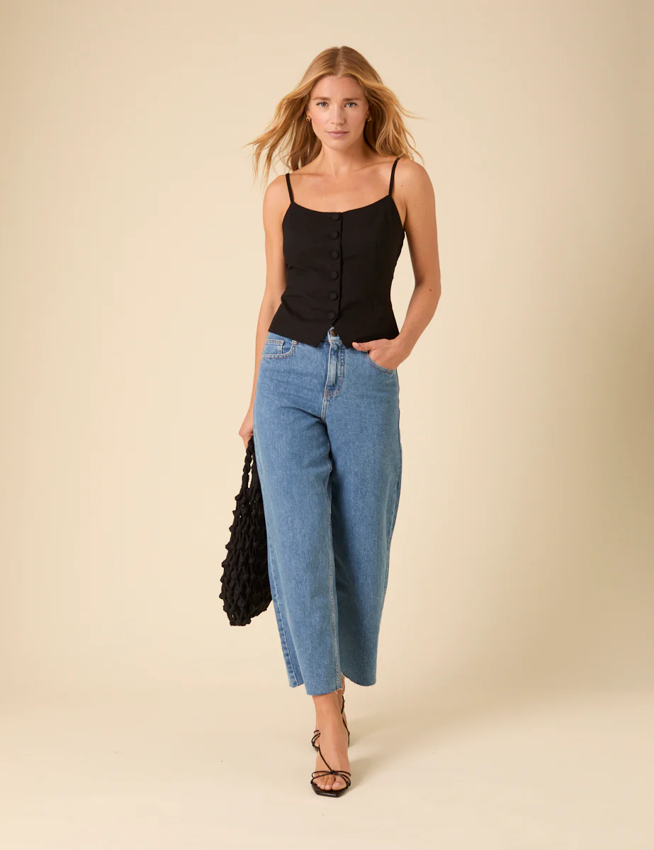 Black Strappy Waistcoat - Image 2