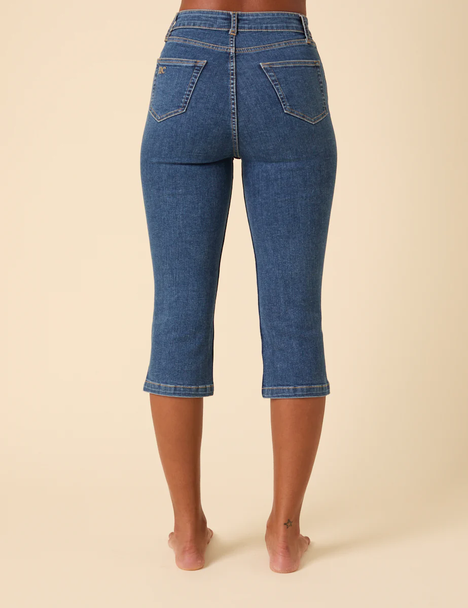 Blue Denim Capri Trousers - Image 5