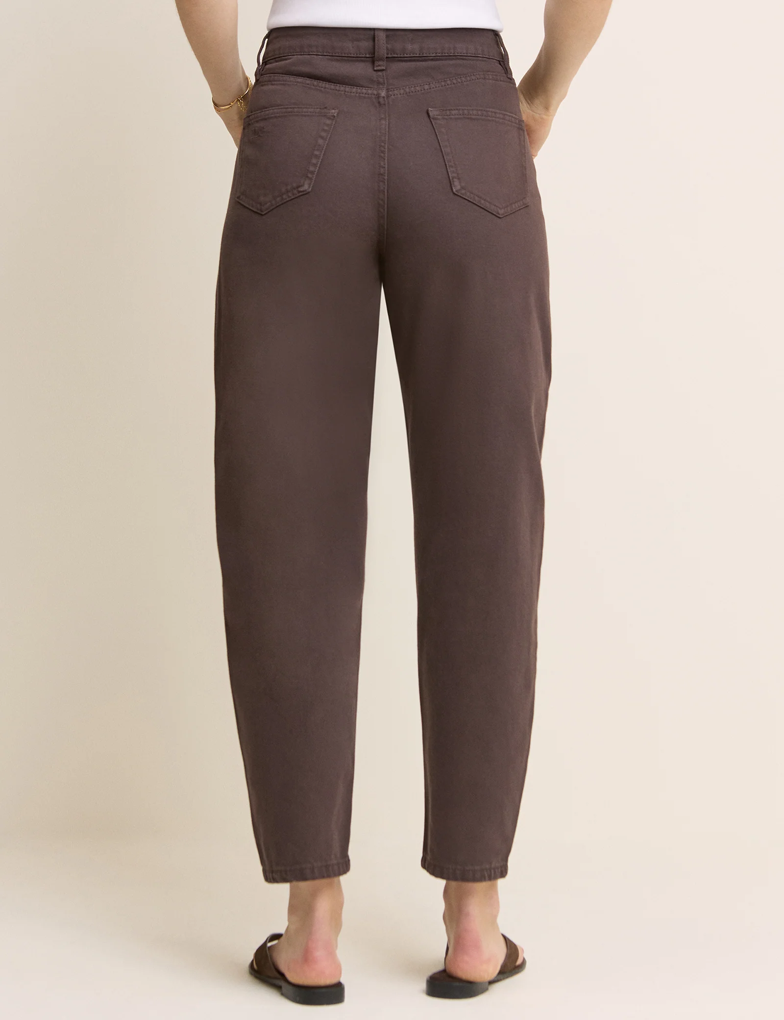 Brown High Rise Putney Barrel Leg Jeans - Image 5