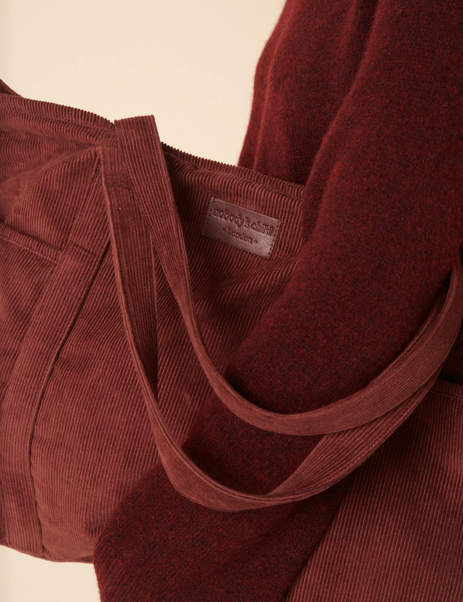 Brown Cord Tote Bag - Image 2