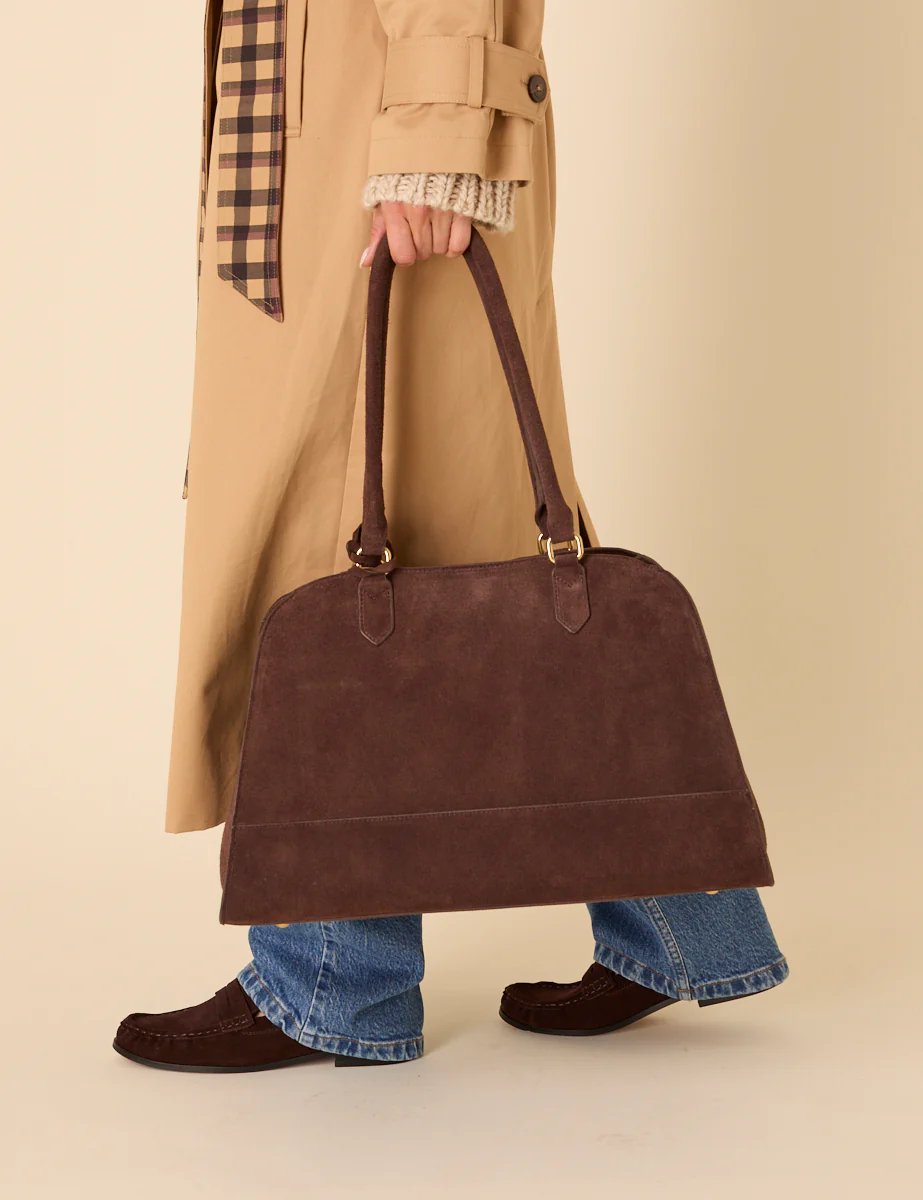 Brown Suede Shoulder Bag - Image 2