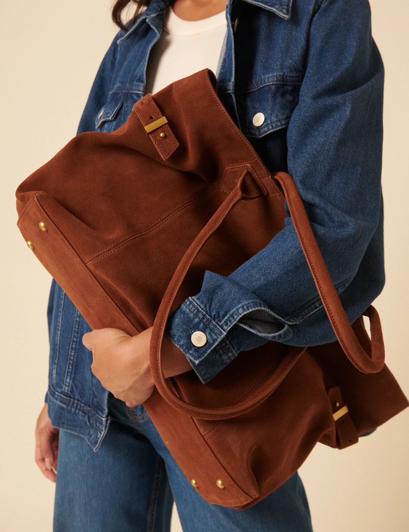 Brown Suede Tote Bag - Image 2