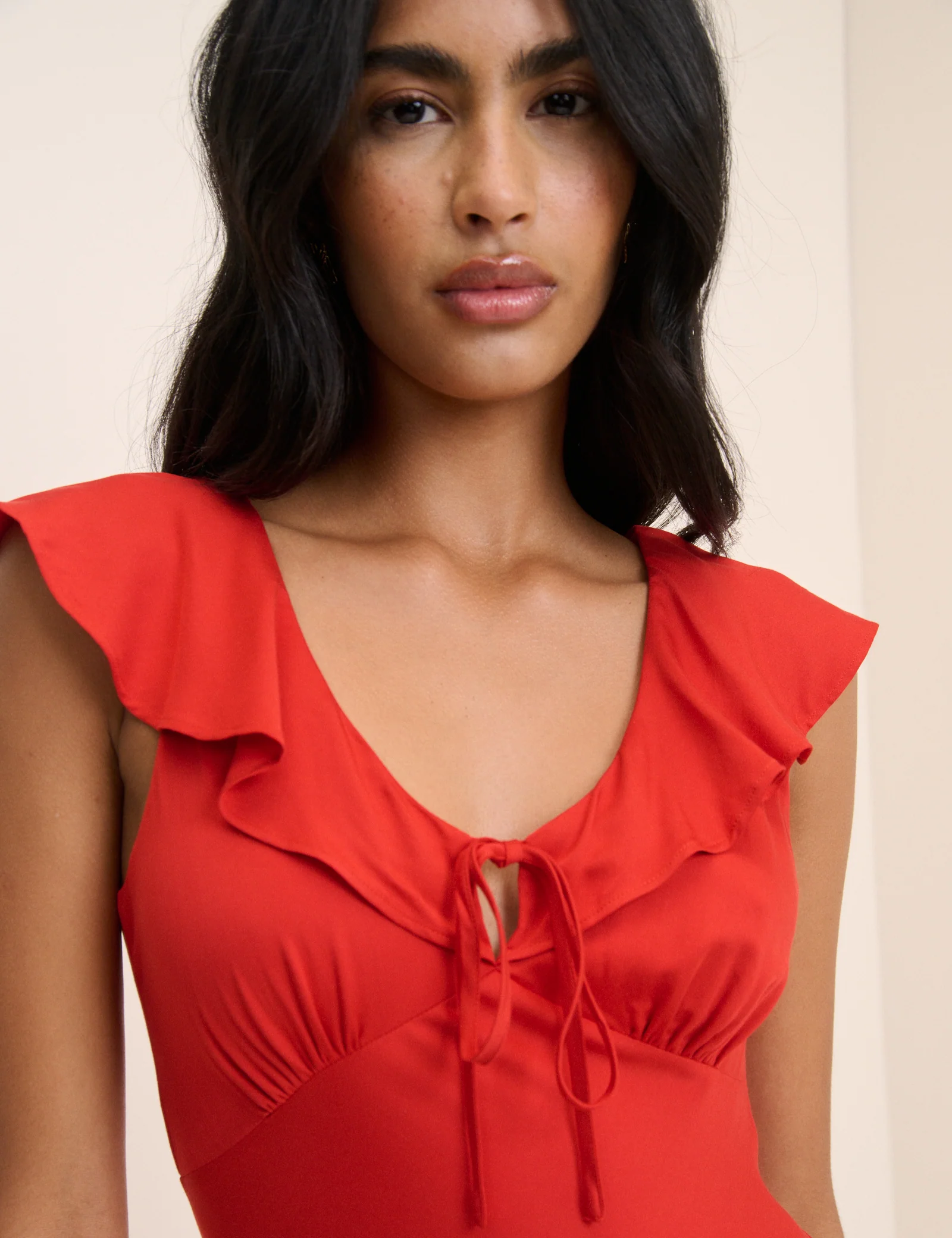Red Cleo Midi Slip Dress - Image 3