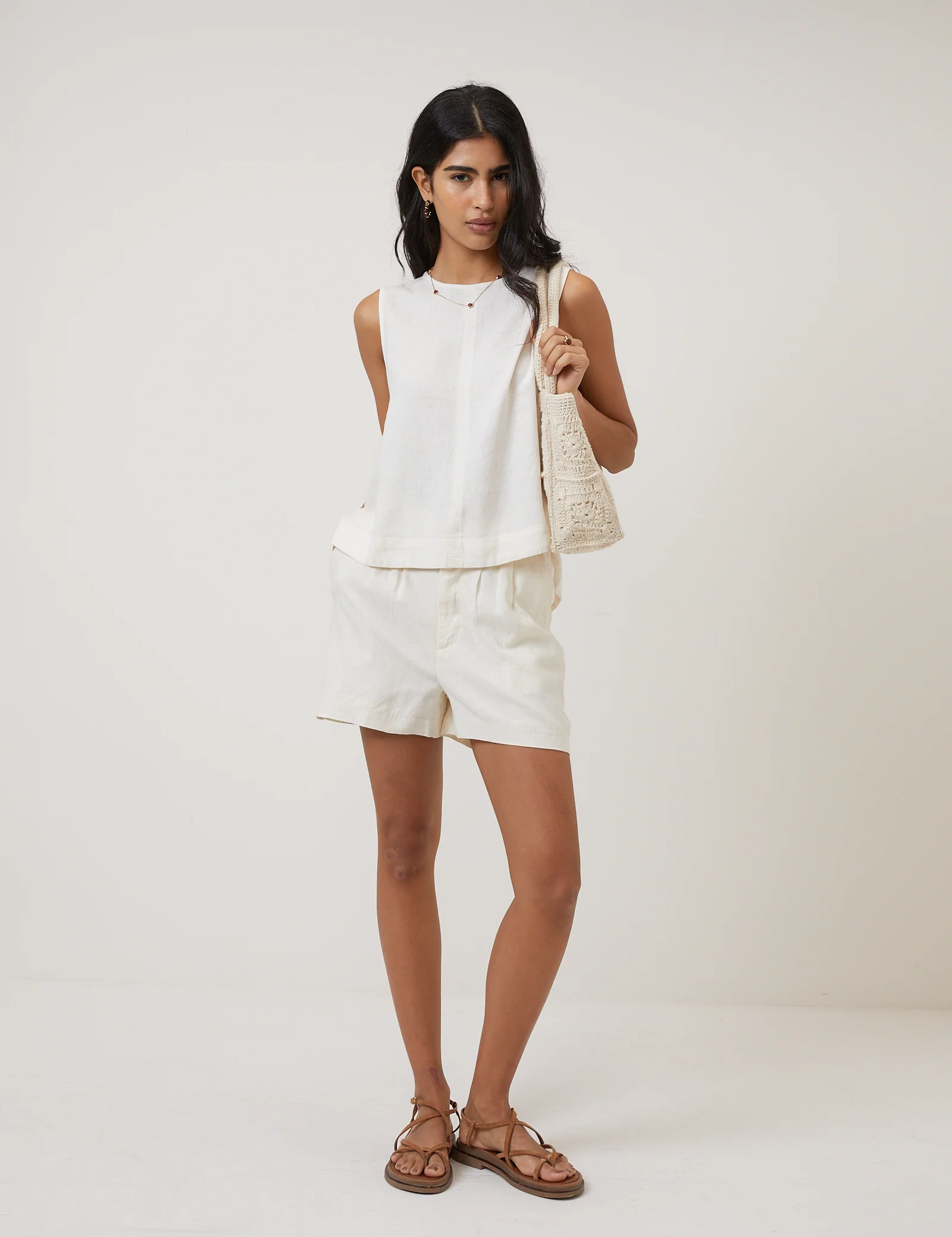 Cream Linen-blend Swing Top - Image 3
