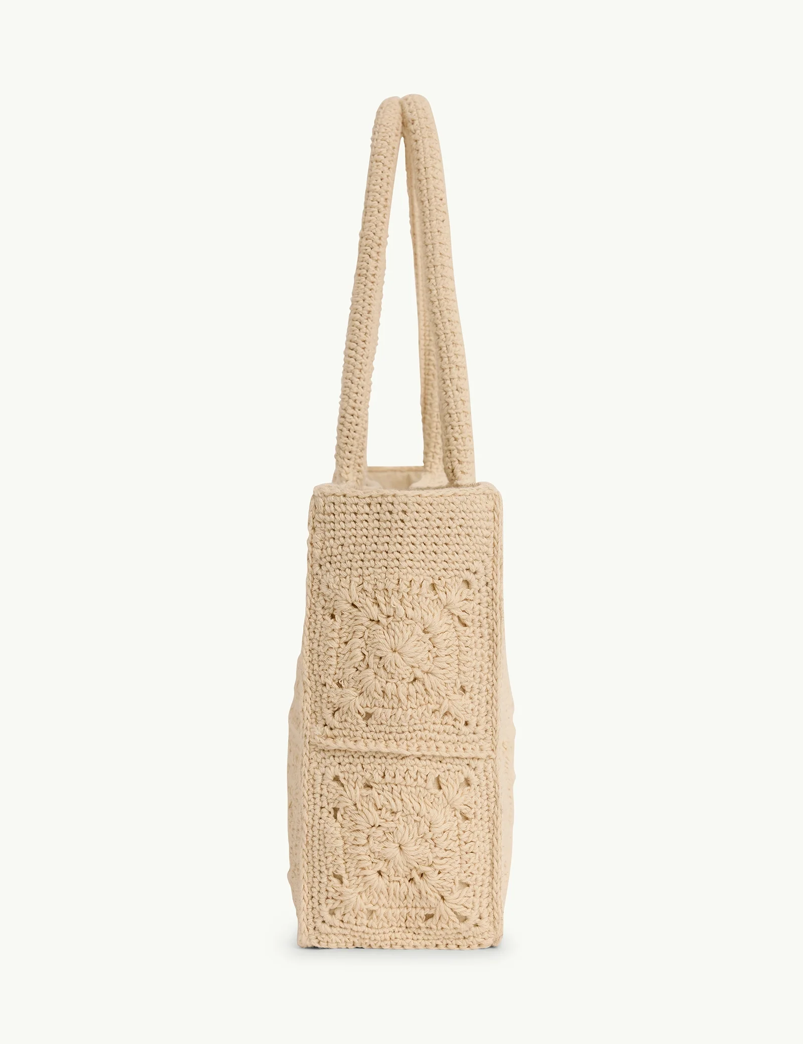 Cream Crochet Square Tote - Image 4