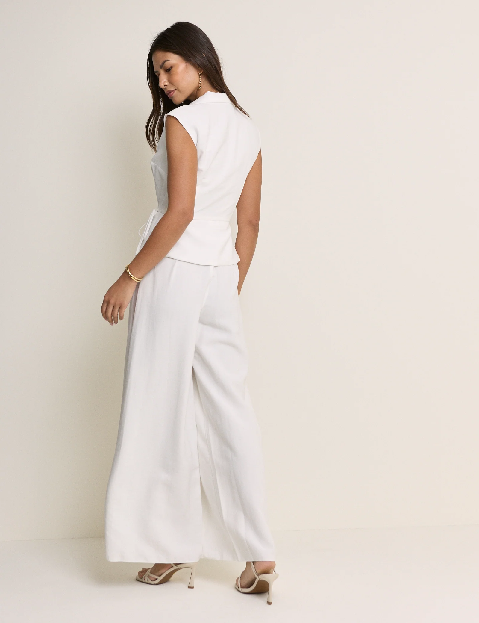 White Tailored Edith Jumpsuit - Image 4