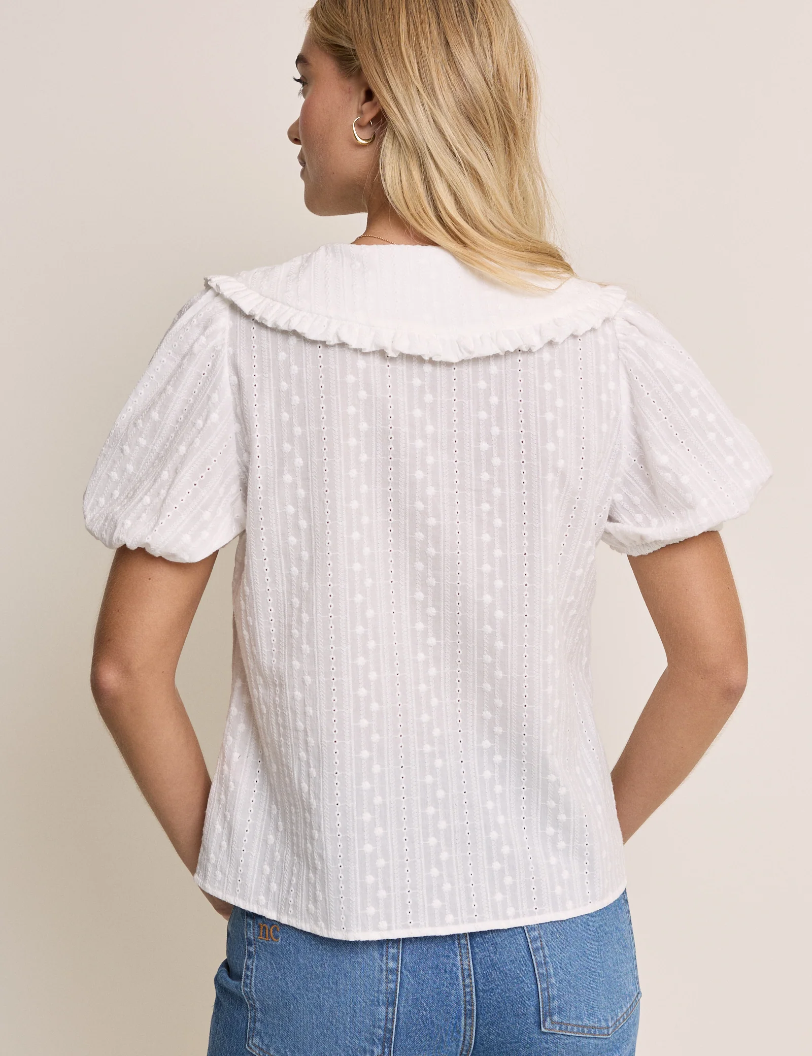 White Errie Short Sleeve Blouse - Image 5