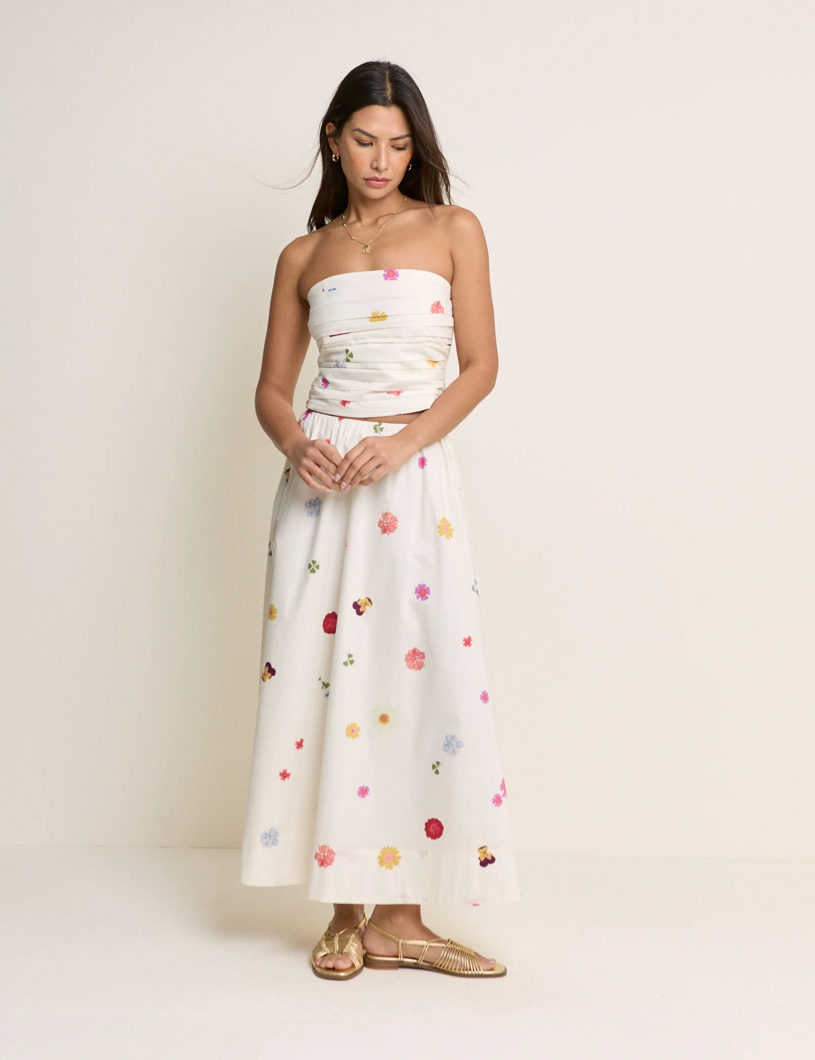 White Floral Felicity Bandeau Top - Image 3