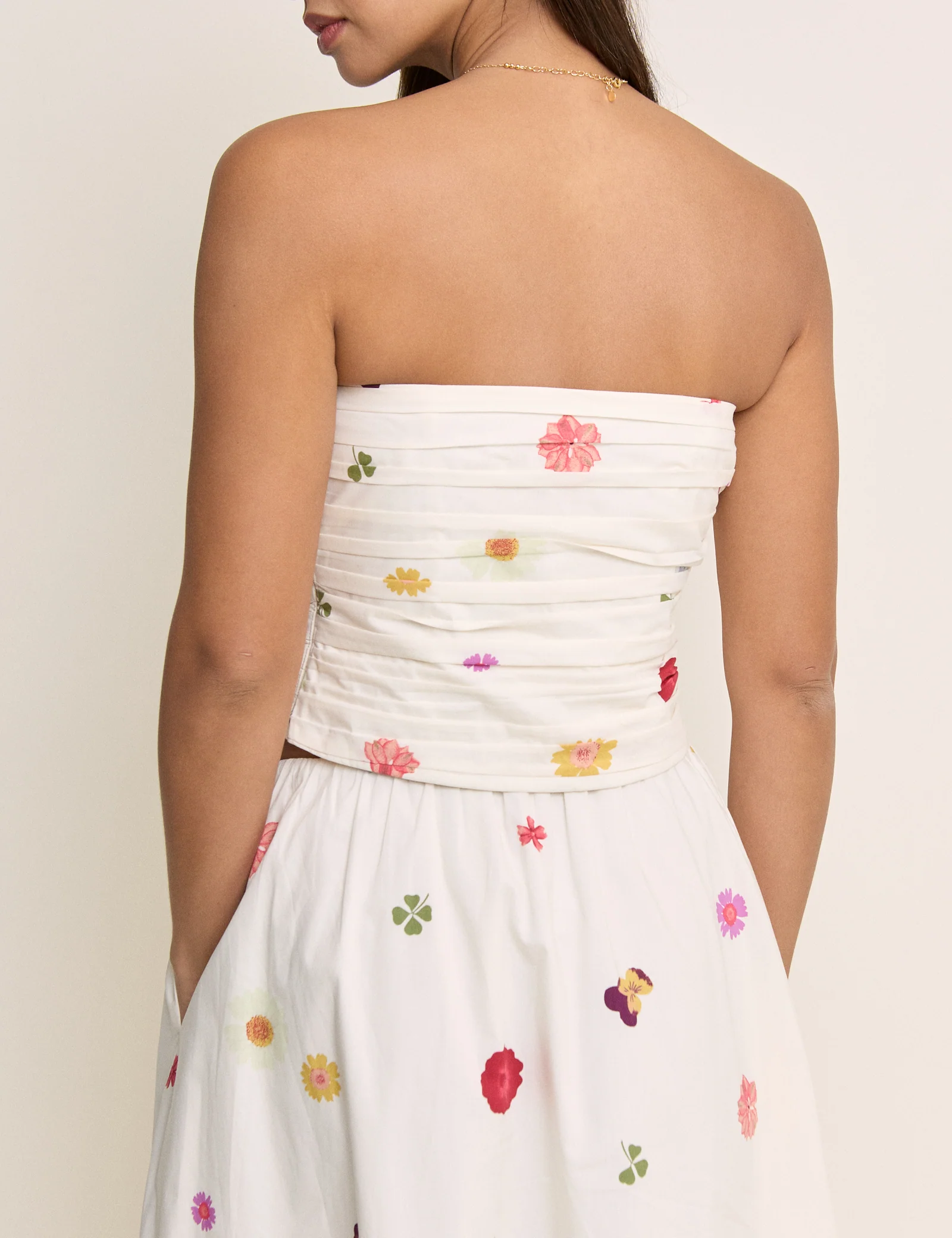 White Floral Felicity Bandeau Top - Image 5