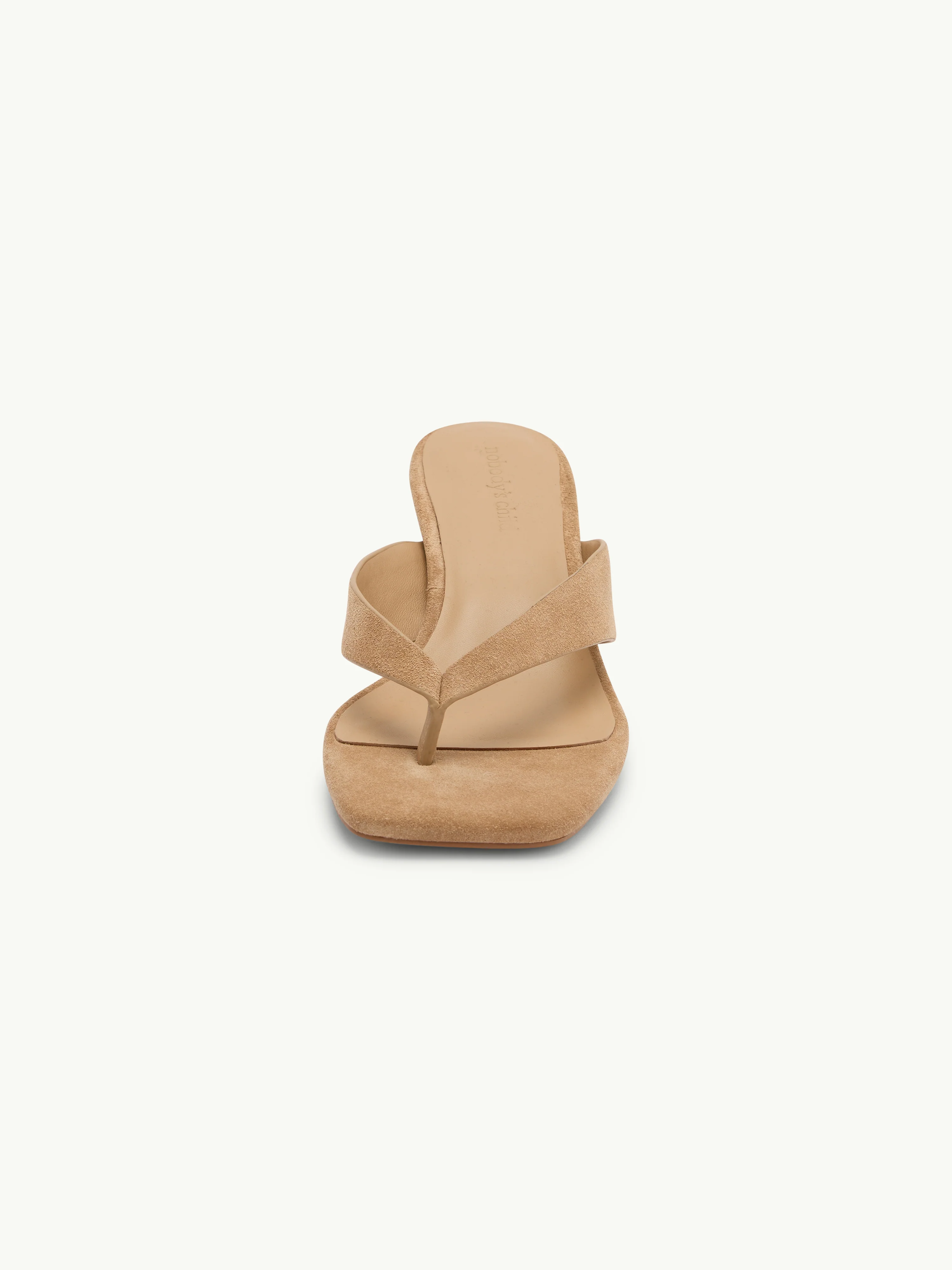 Beige Suede Flip Flop Heel - Image 5