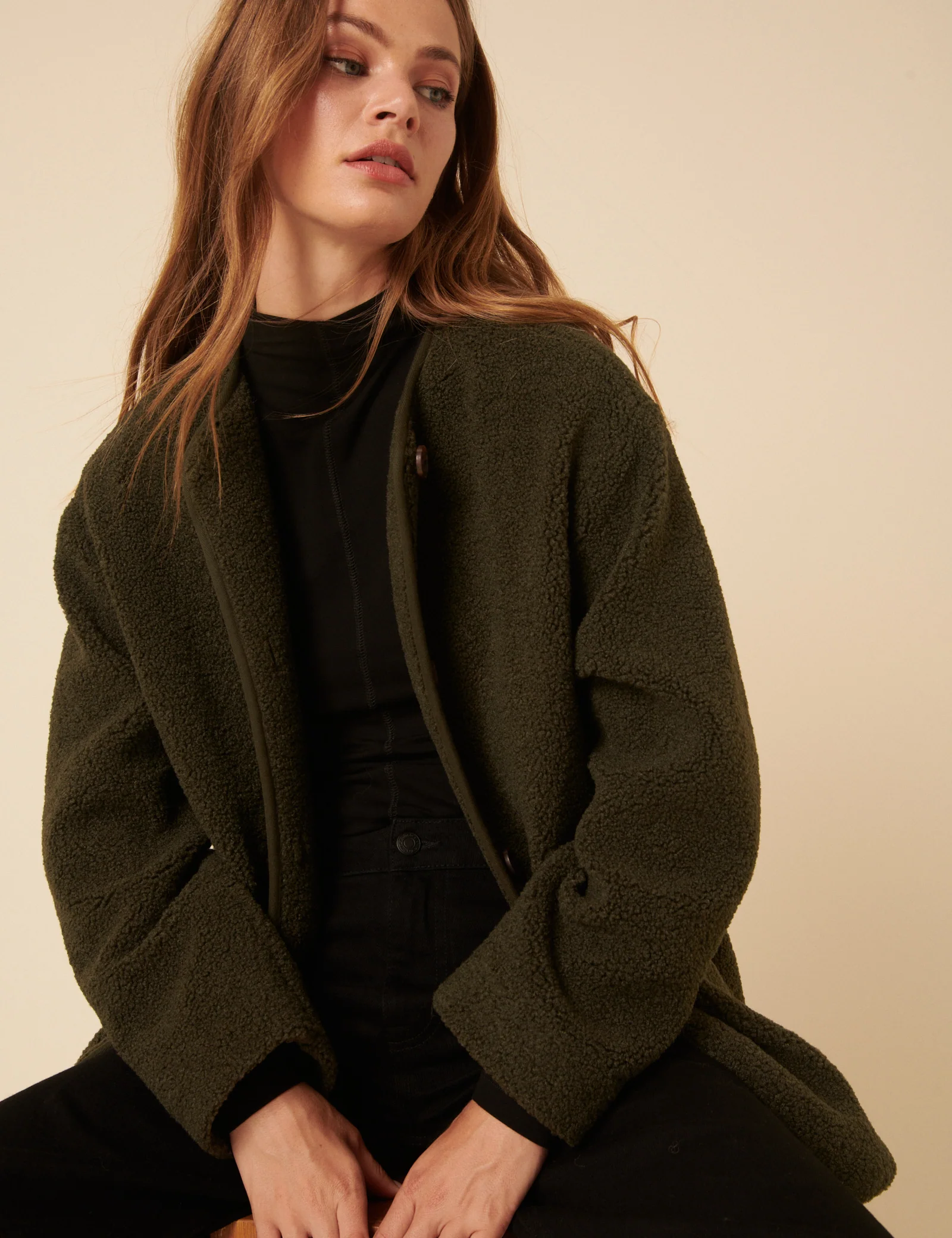 Green Long Sleeve Borg Jacket - Image 4
