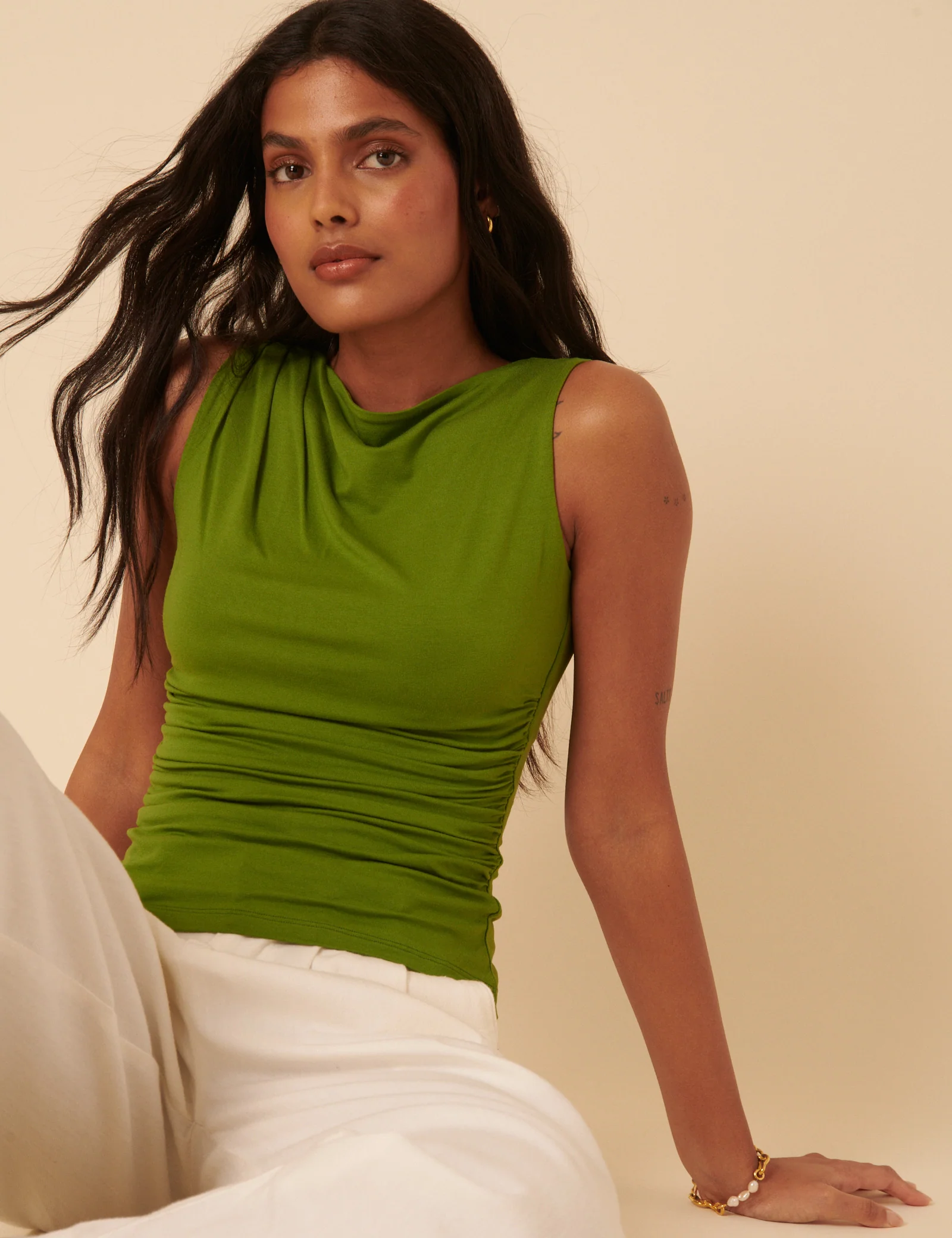 Green Ruched Top - Image 2