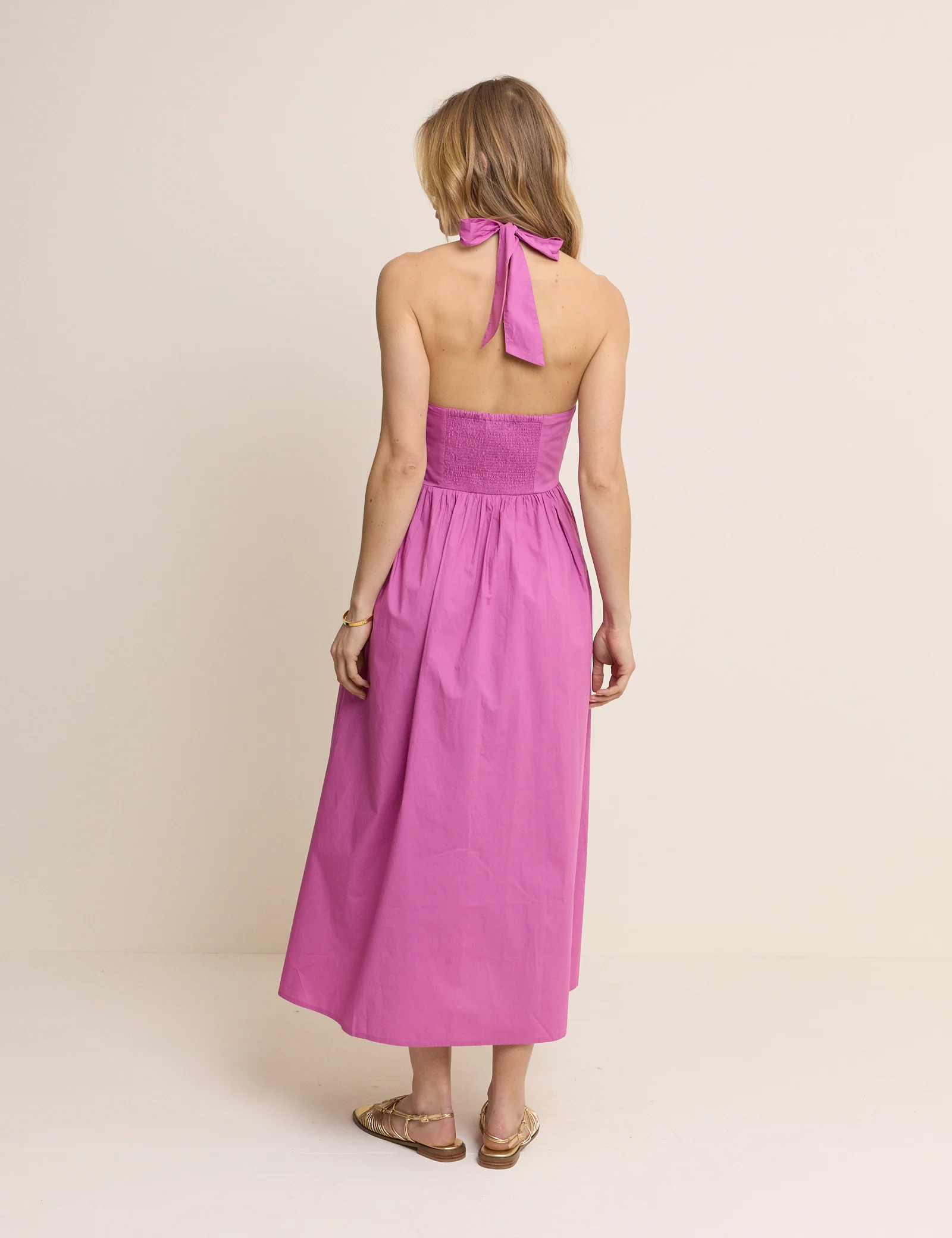 Pink Halterneck Hallie Midi Dress - Image 6