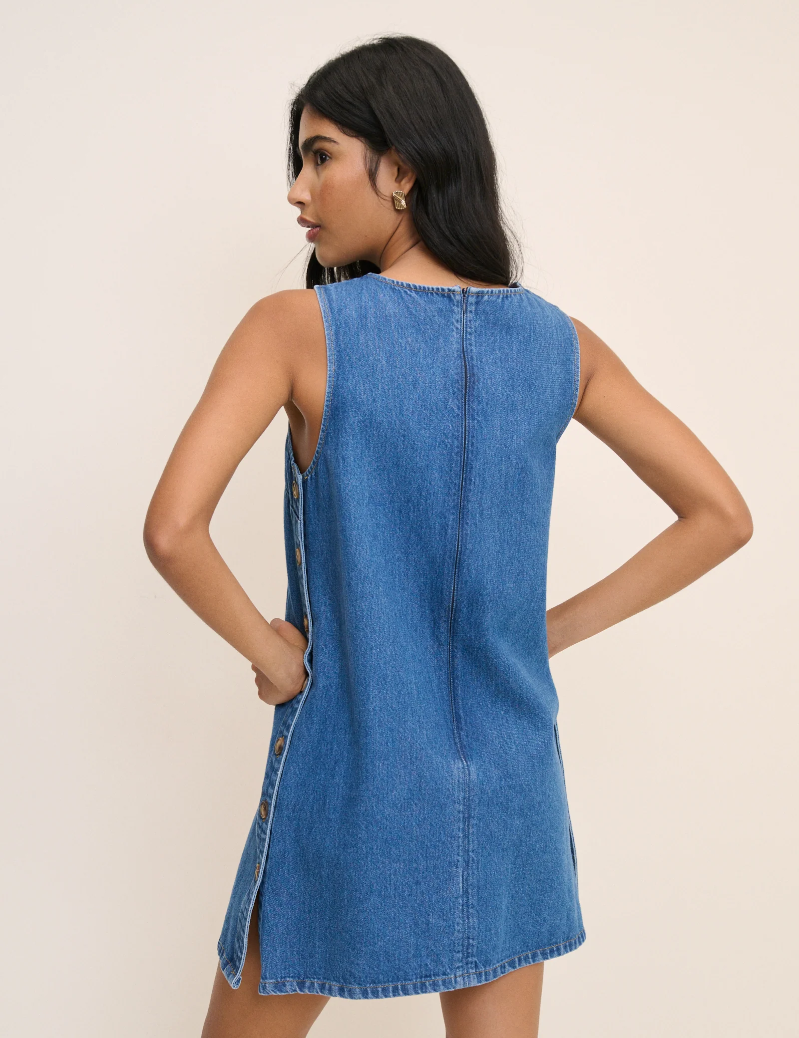 Izzie Pinny Denim Mini Dress - Image 5