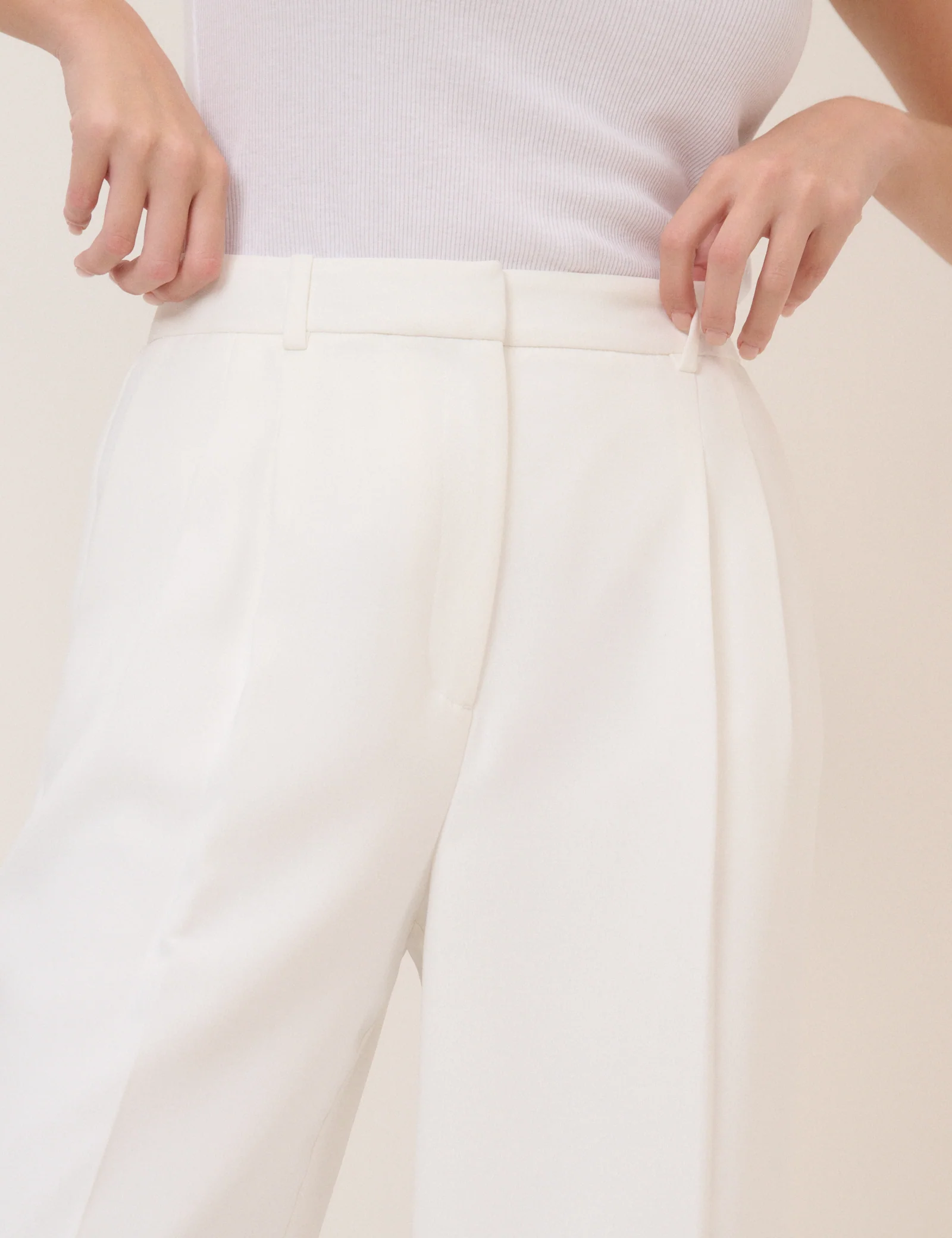 White Tailored Jax Crepe Trousers - Image 2