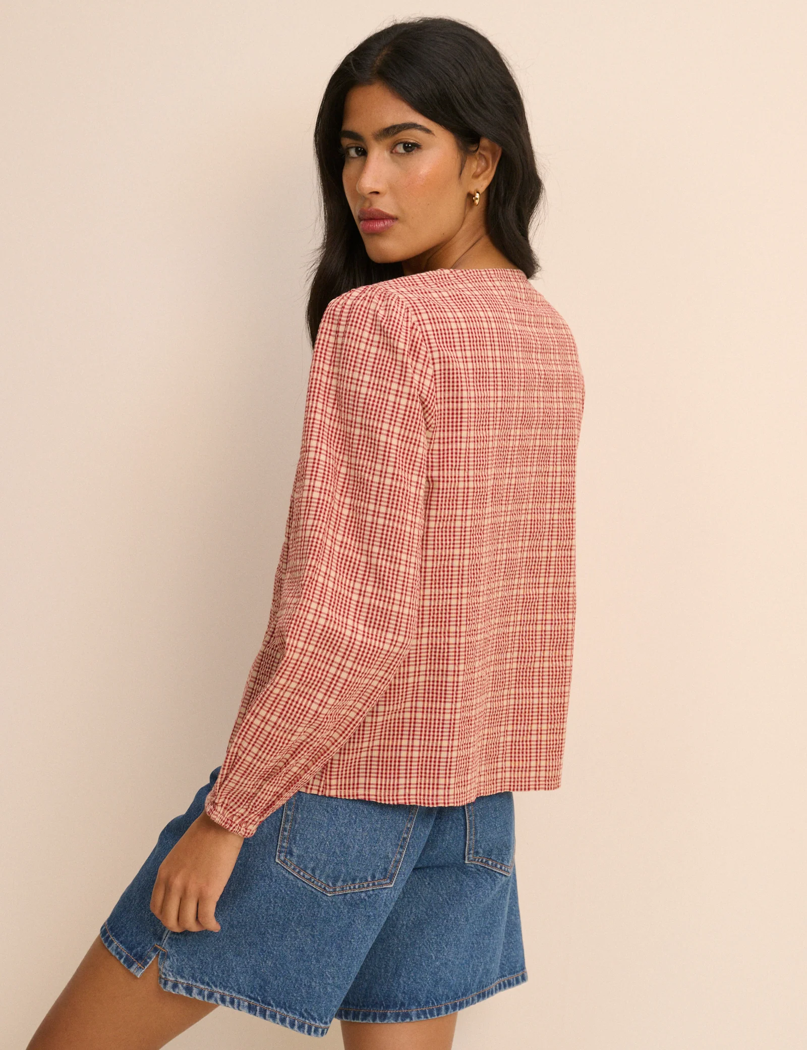 Red Check Brooke Blouse - Image 5