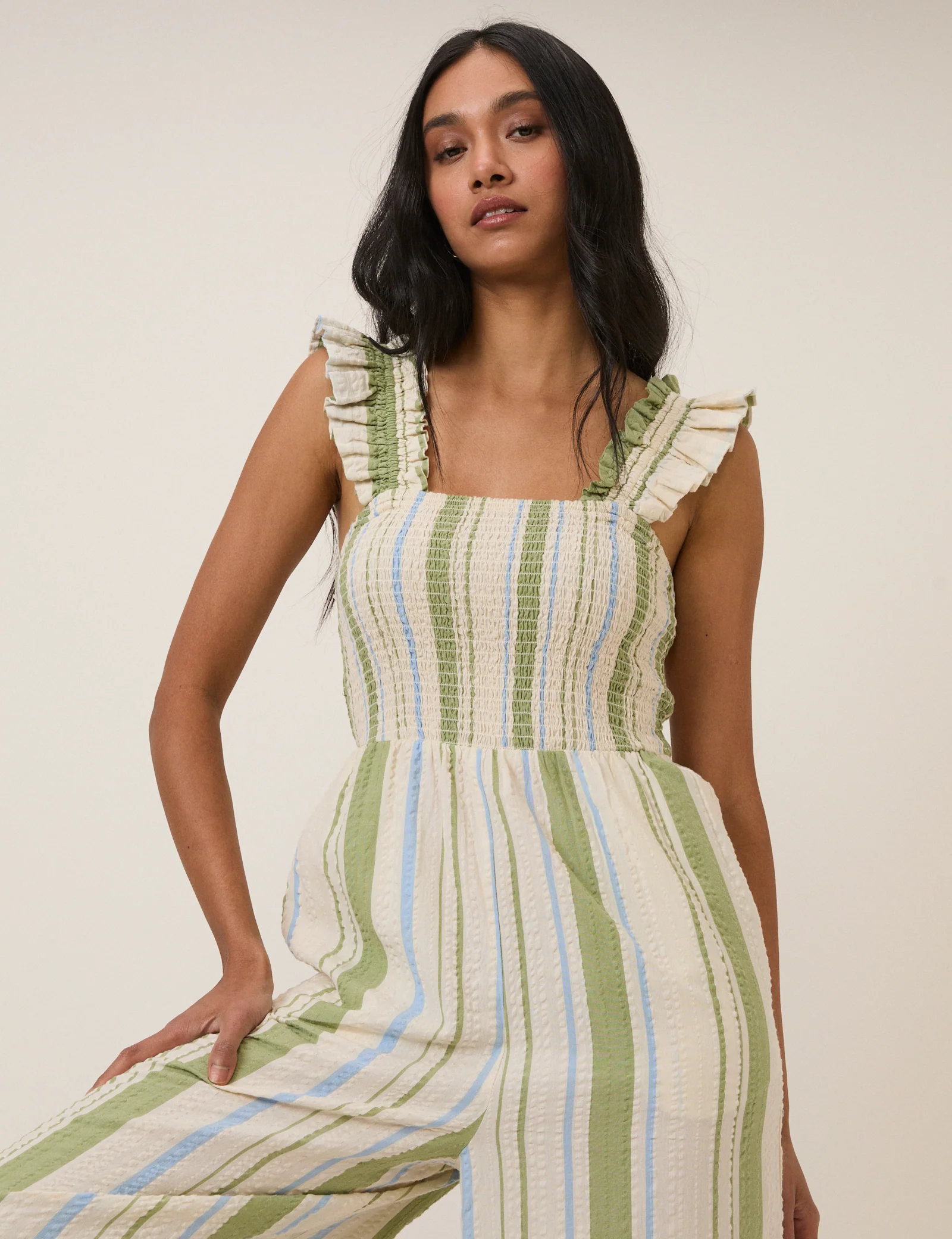 Green & Blue Stripe Maya Jumpsuit - Image 2