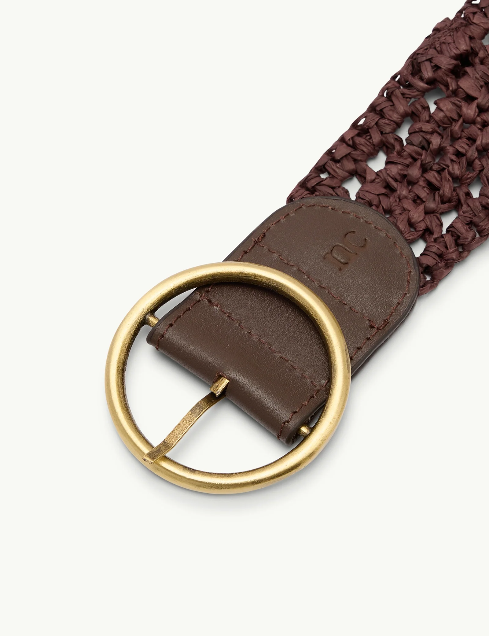 Chocolate Brown Raffia Belt - Image 4