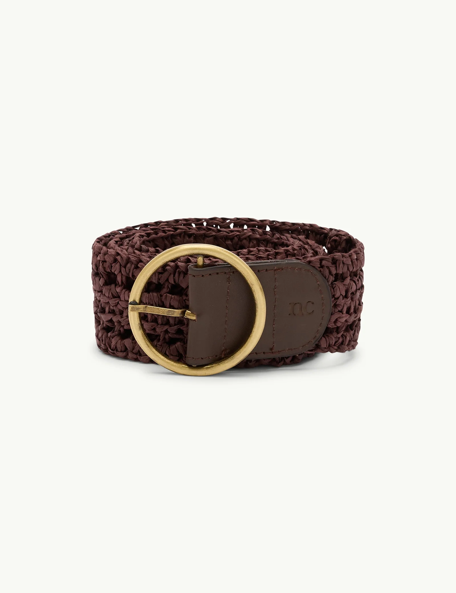 Chocolate Brown Raffia Belt - Image 5