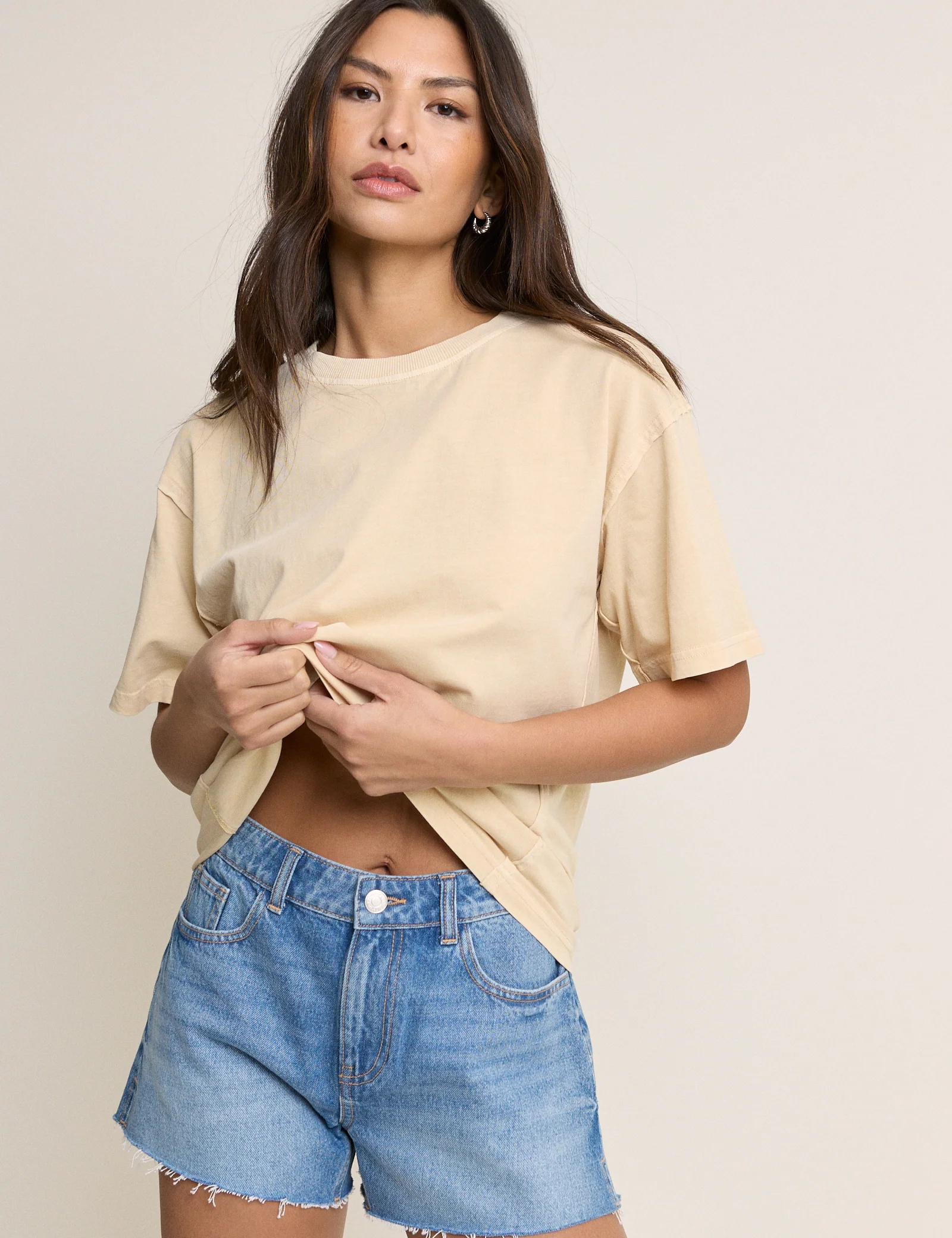 Yellow Raw Edge Relaxed T-shirt - Image 4