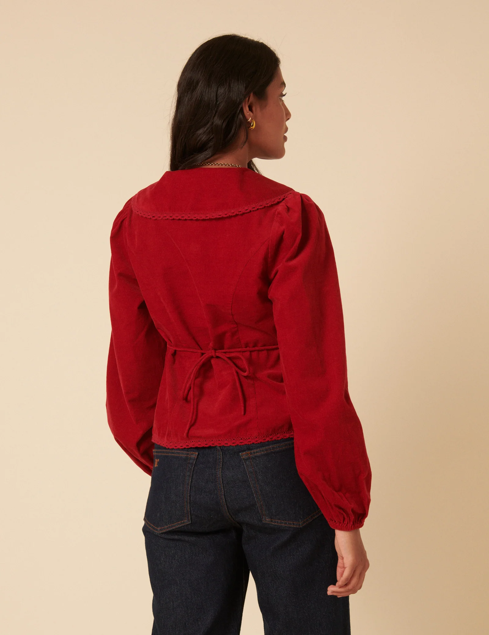 Red Cord Collared Blouse - Image 5