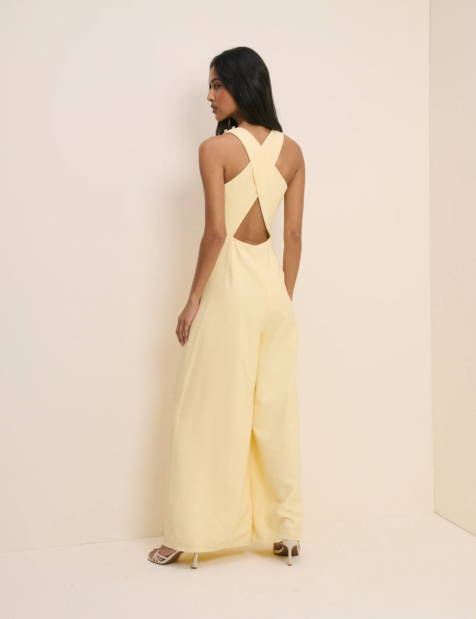 Butter Yellow Wide Leg Reign Jumpsuit - Image 3