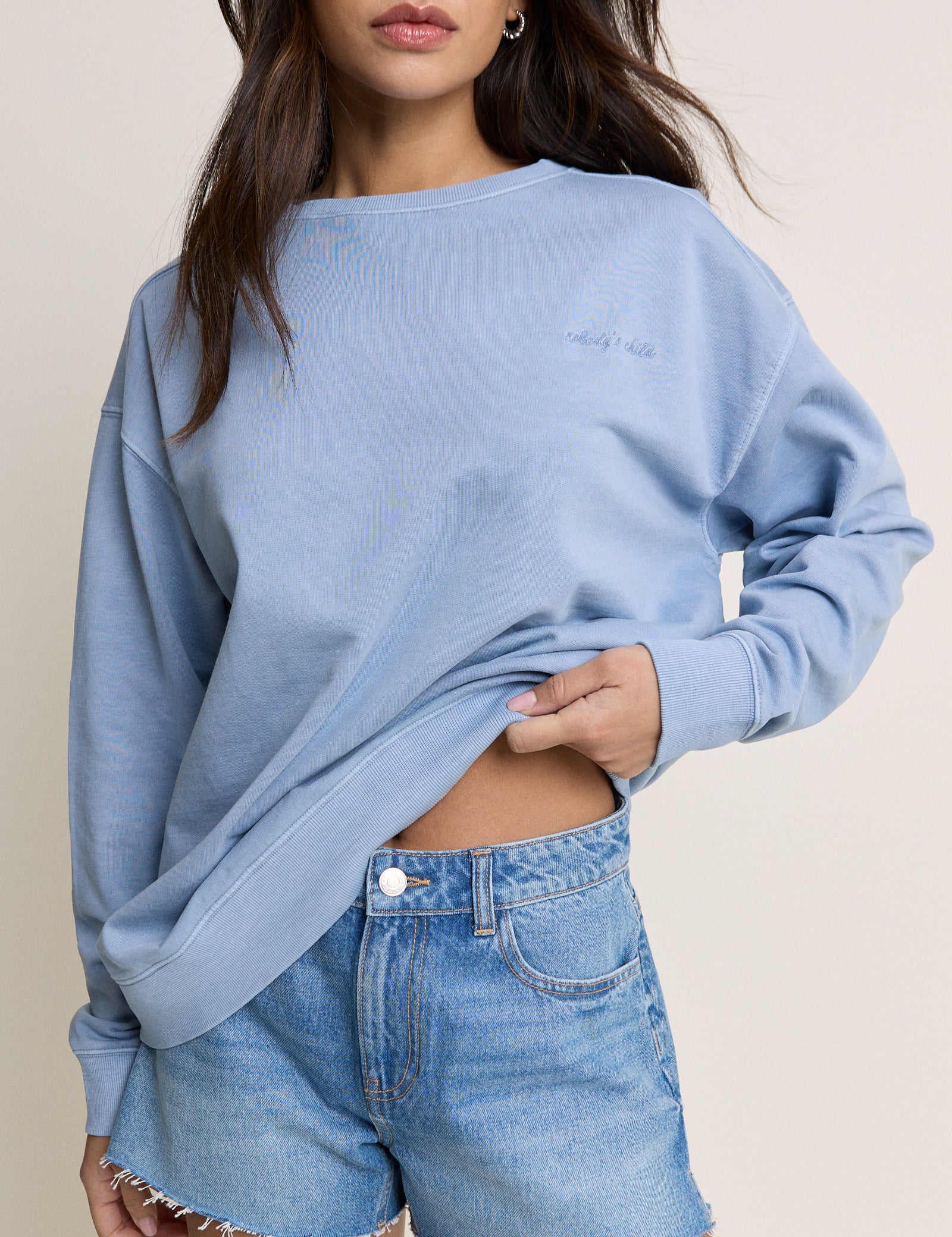 Light Blue Relaxed Fit Sweatshirt - Image 3
