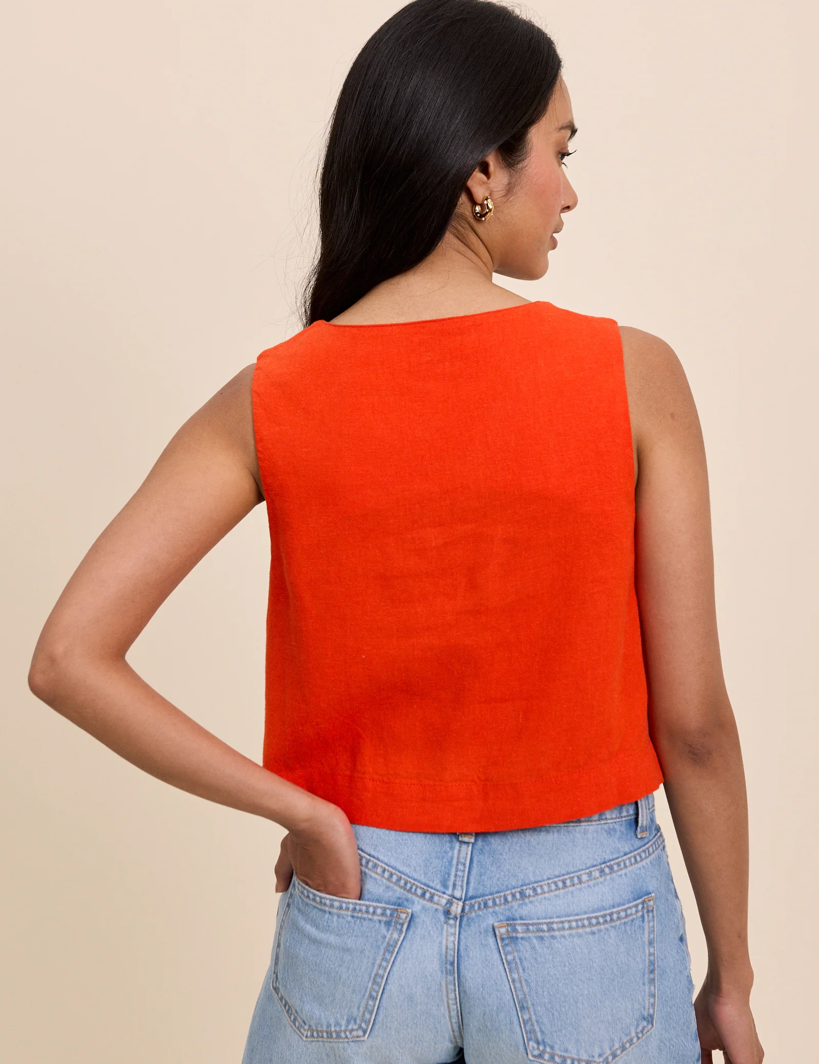 Orange Button Front Sammie Top - Image 5