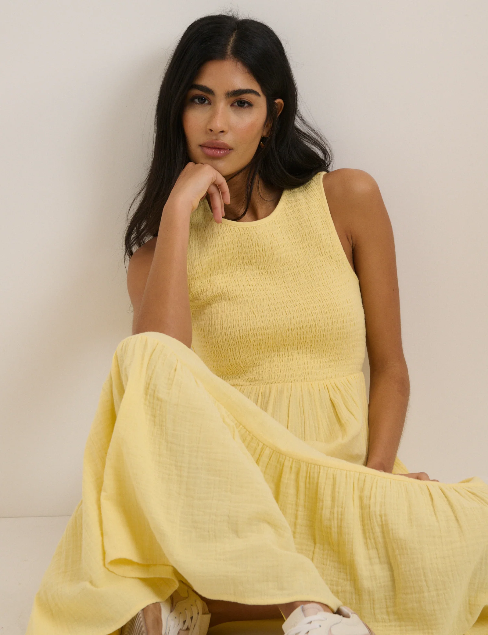 Butter Yellow Sleeveless Charlie Midi Dress - Image 2