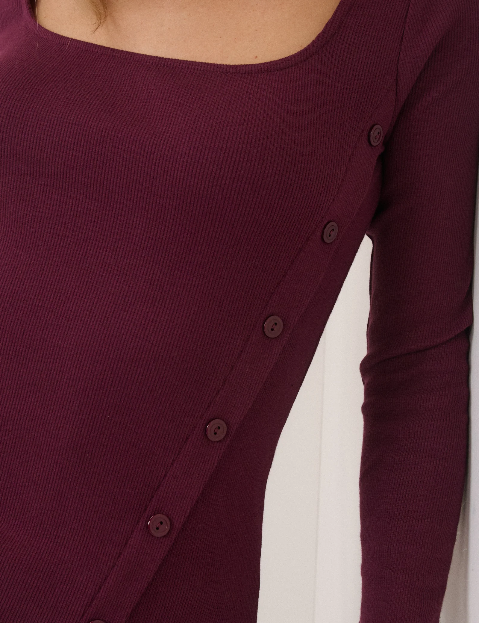Purple Square Neck Asymmetric Top - Image 2