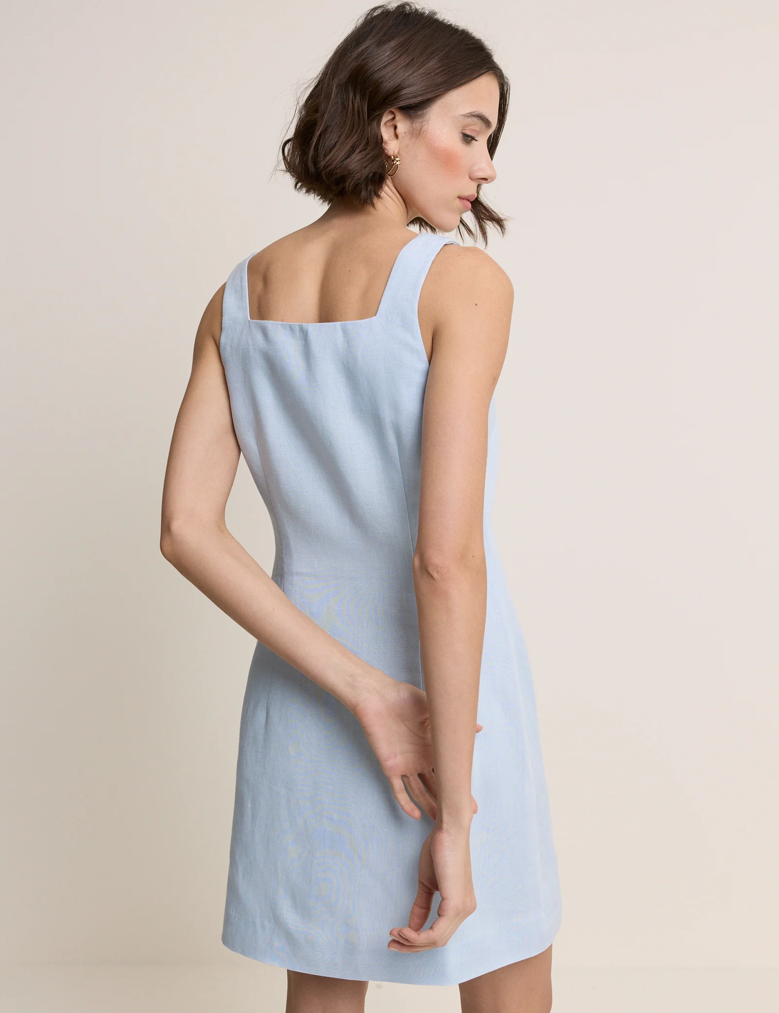 Light Blue Square Neck Lila Mini Dress - Image 4