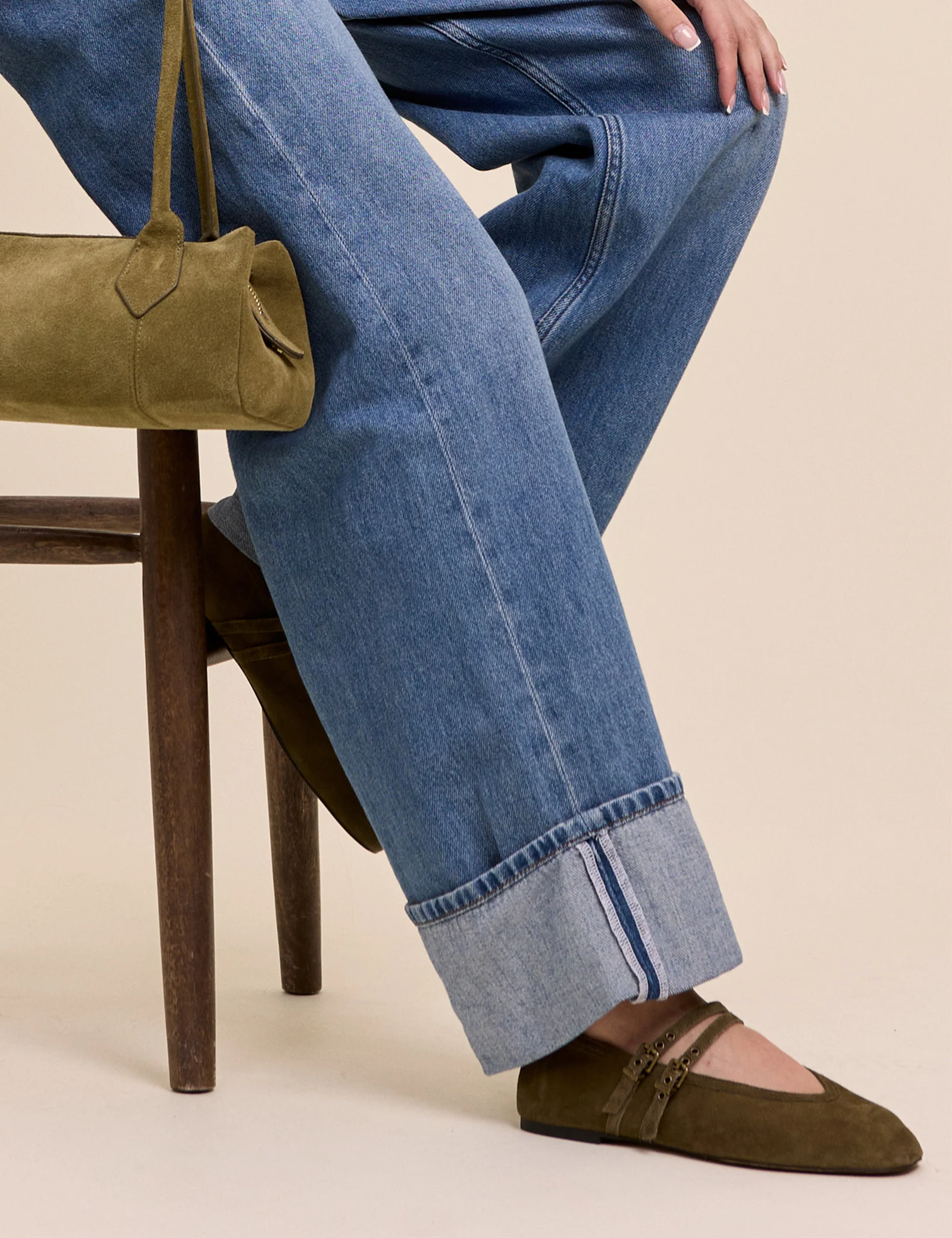 Green Suede Ballet Flats - Image 3