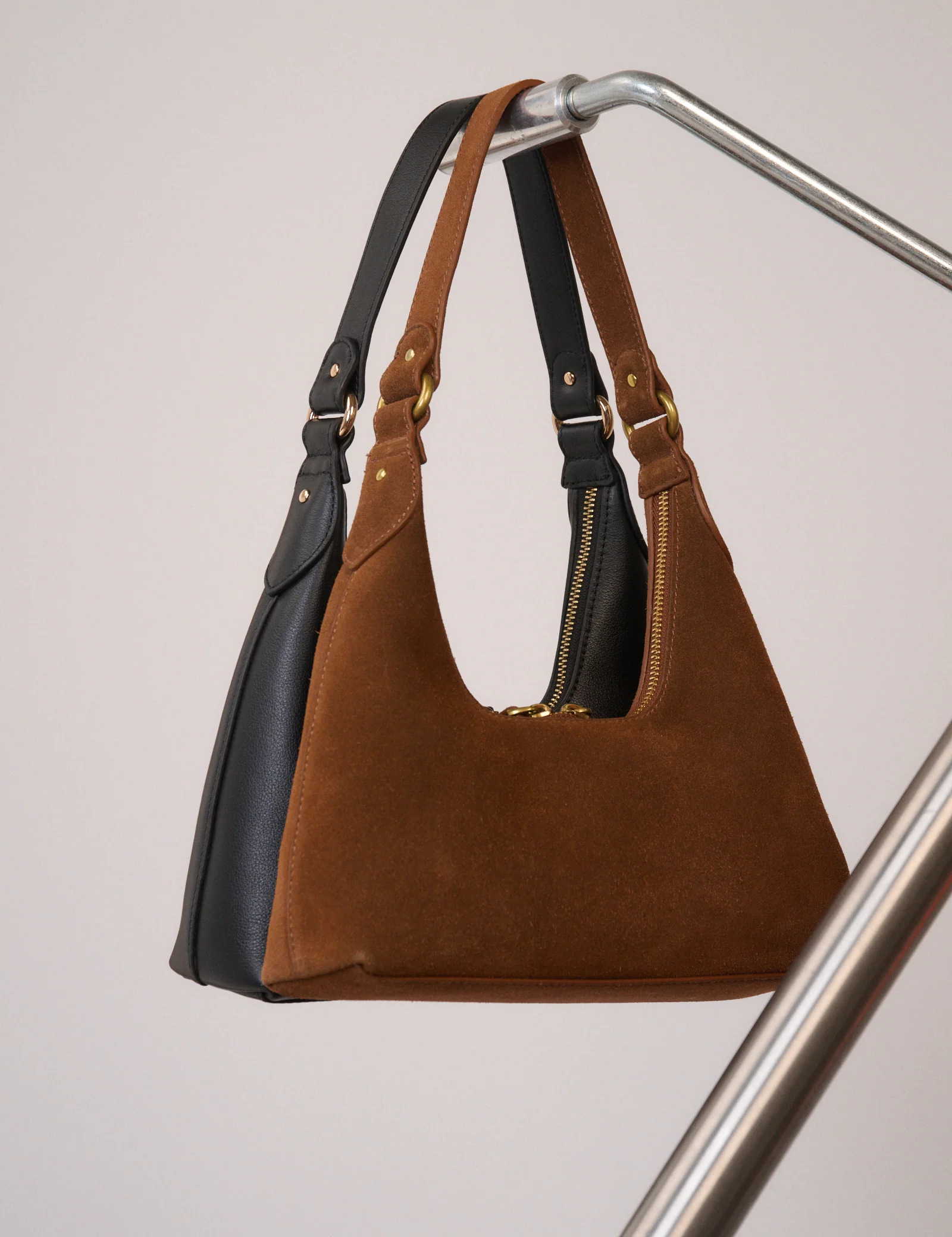 Tan Suede Dipped Shoulder Bag - Image 5
