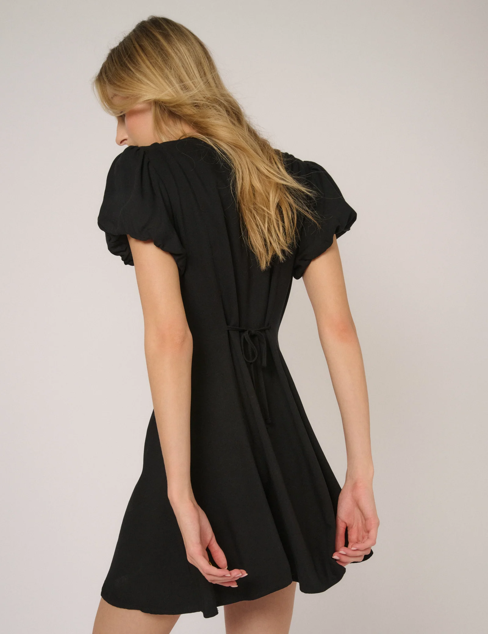 Black Puff Sleeve Tilla Mini Dress - Image 5