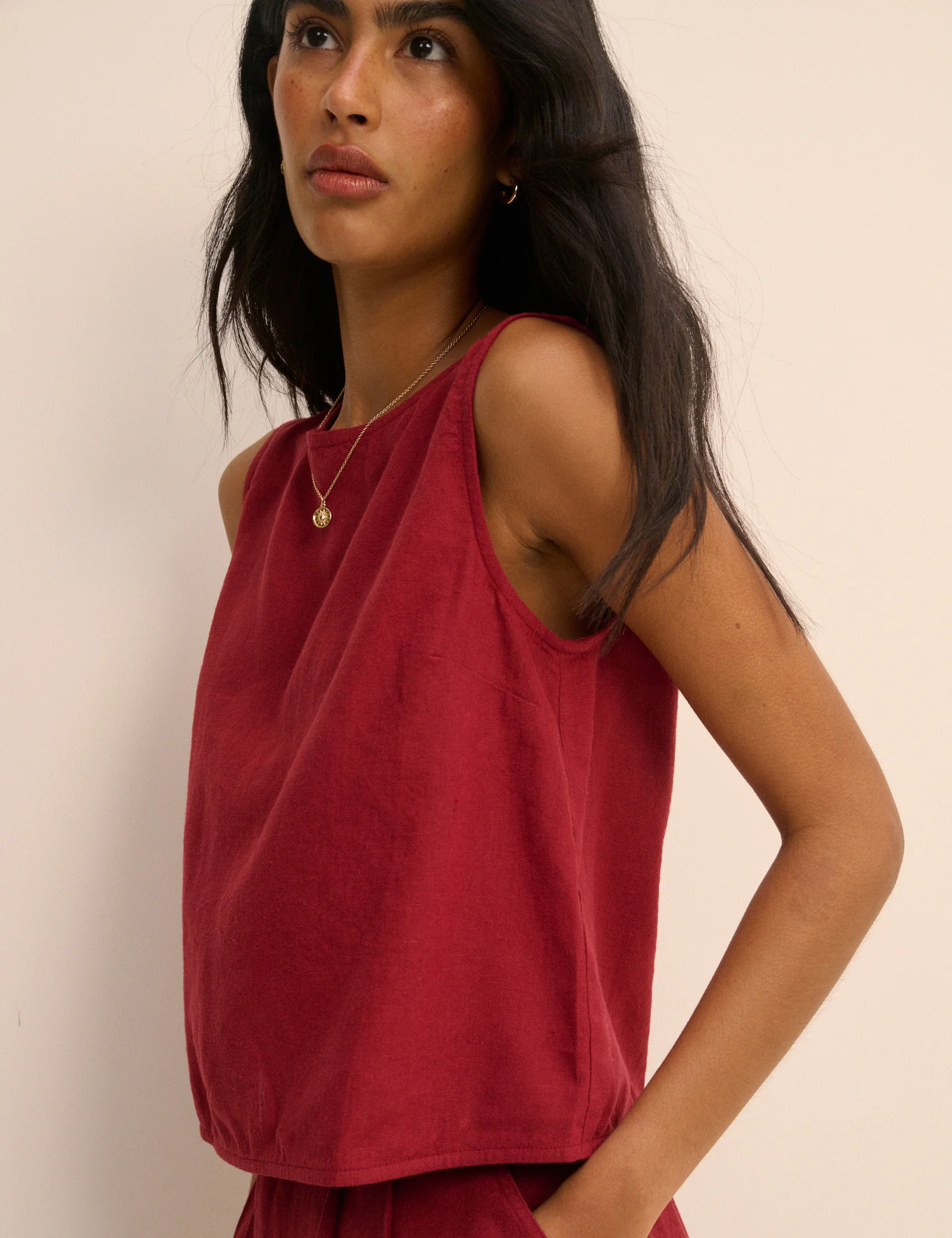 Red Tulip Wrap Detail Tank Top - Image 4