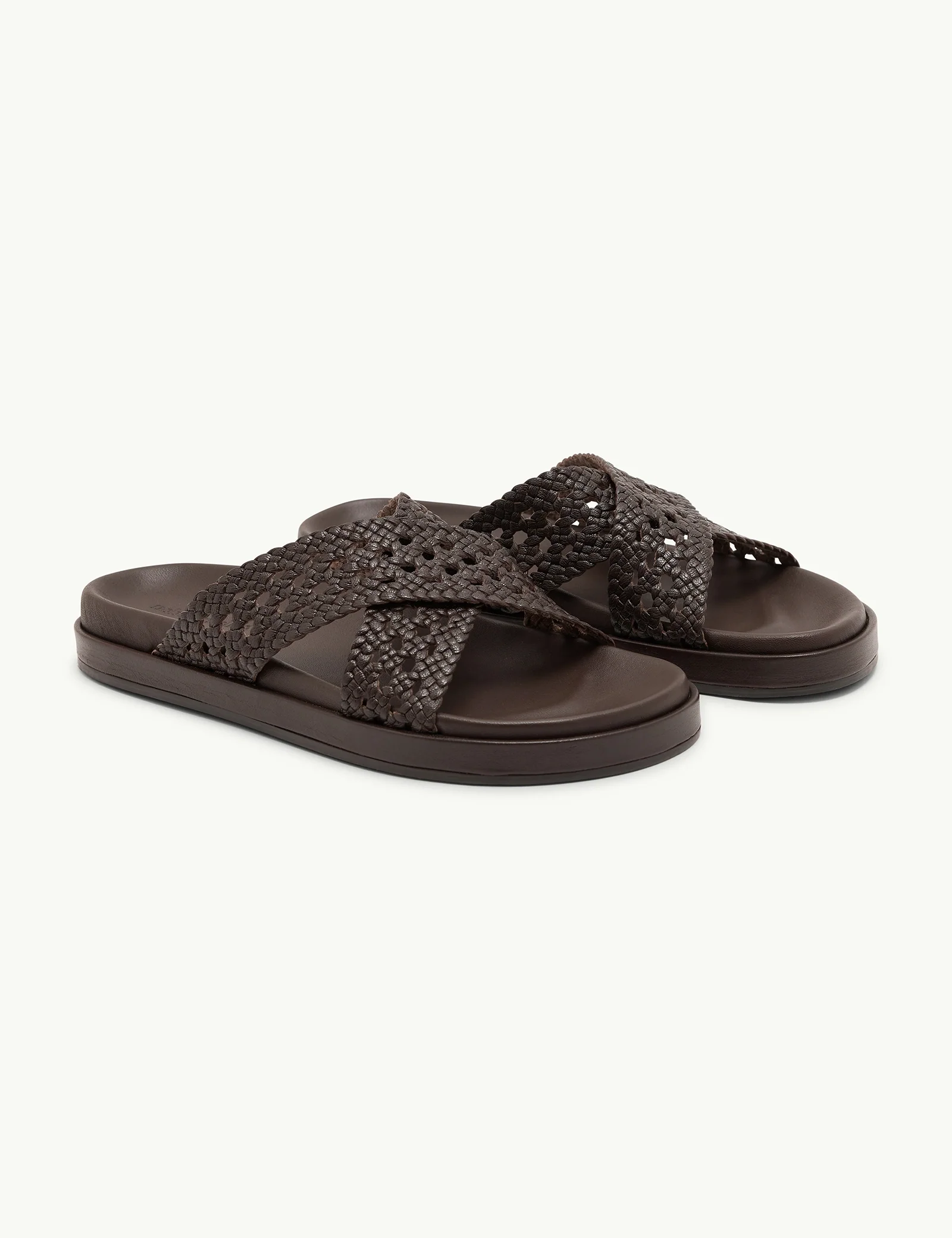 Brown Woven Leather Sandals - Image 4