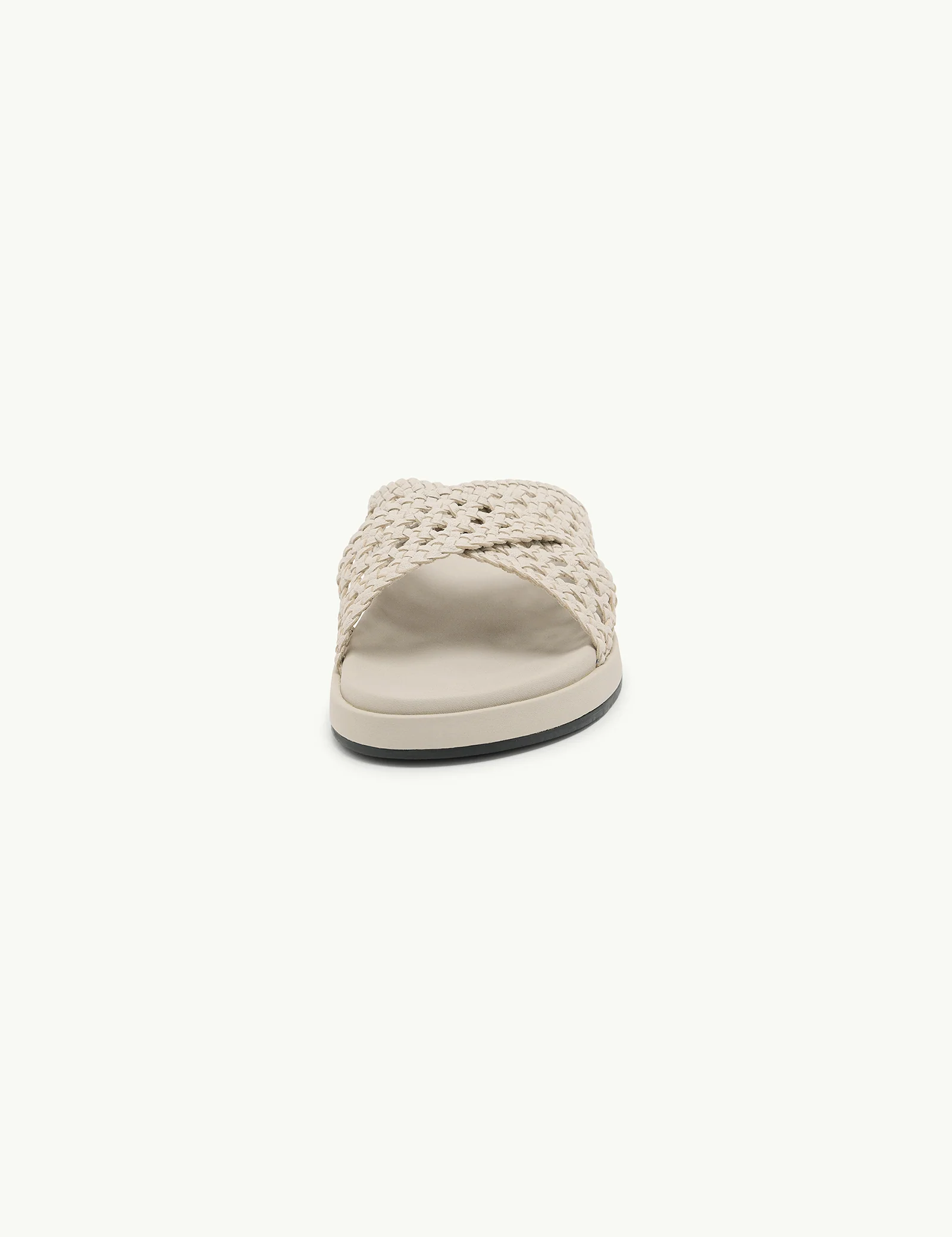 Ivory Woven Leather Sliders - Image 5