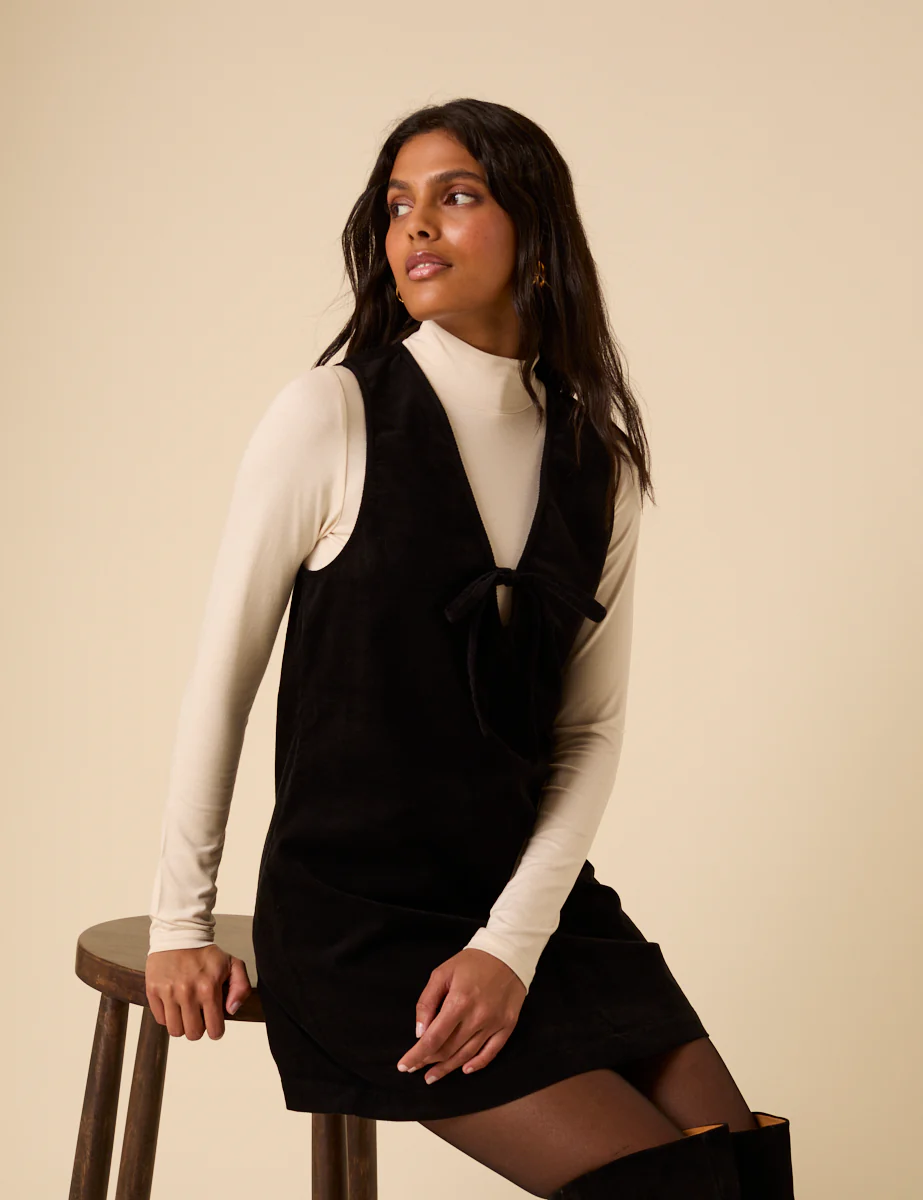 Cream Funnel Neck Long Sleeve Top - Image 3