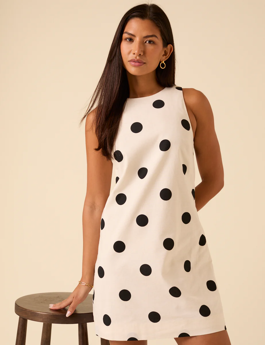 White Polka Dot Palermo Mini Dress - Image 5