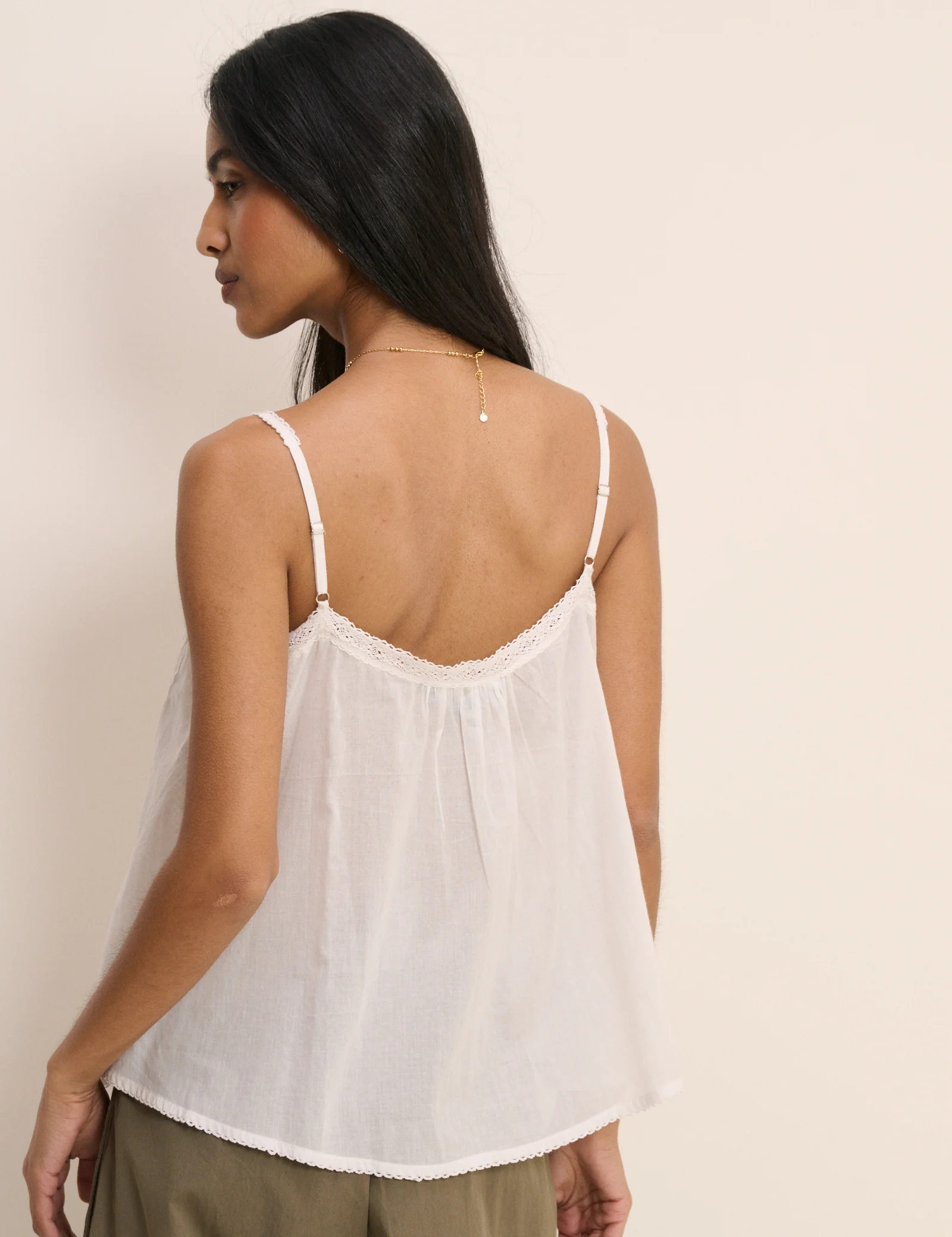 White Embroidered Cami Top - Image 5